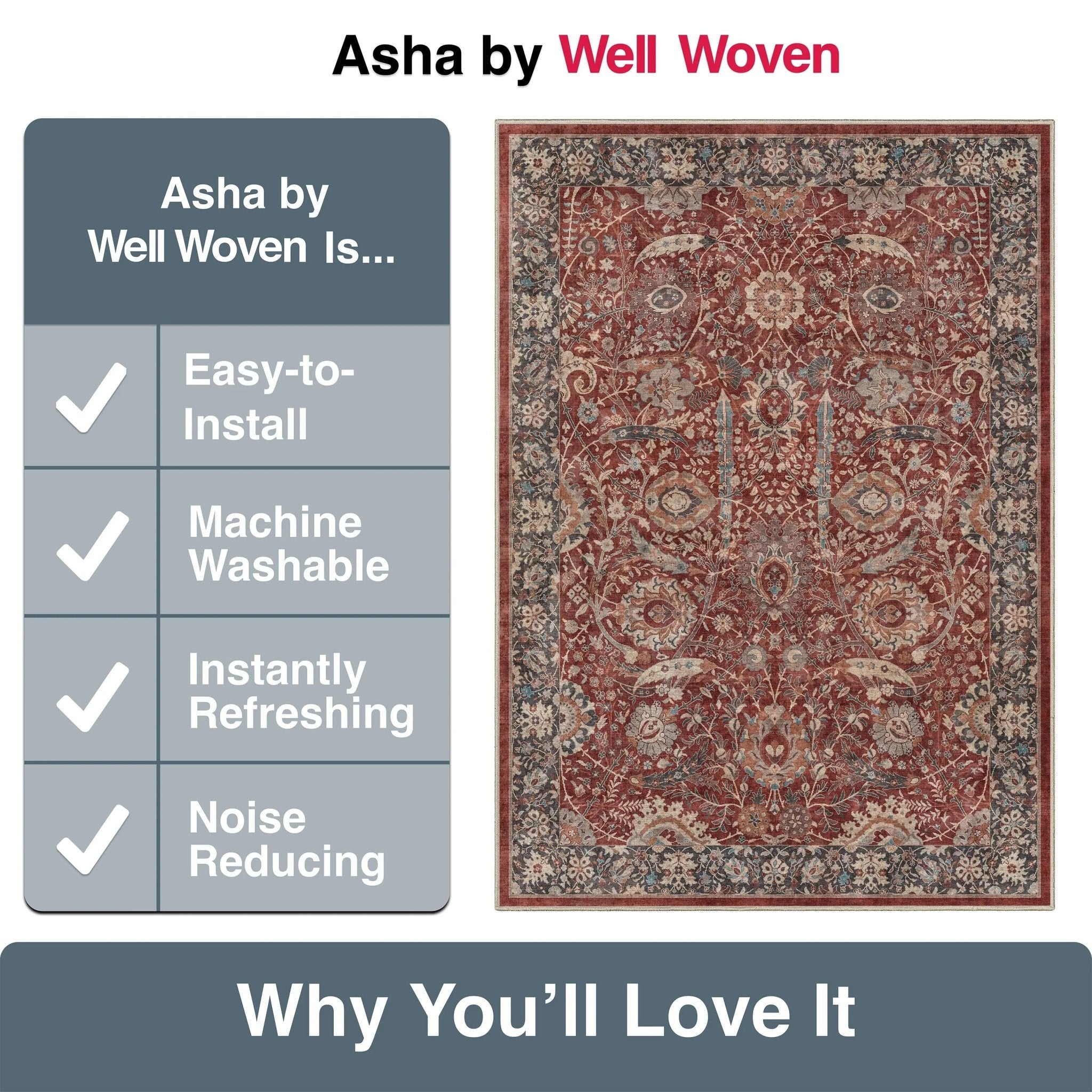 Liana Vintage Oriental Red Flat-Weave Rug、mySite、gigharbornorthrealestate