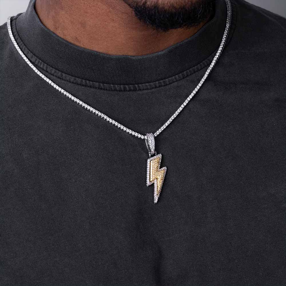 Moissanite Lightning Bolt Pendant 14K Gold、mySite、hinf8tx79
