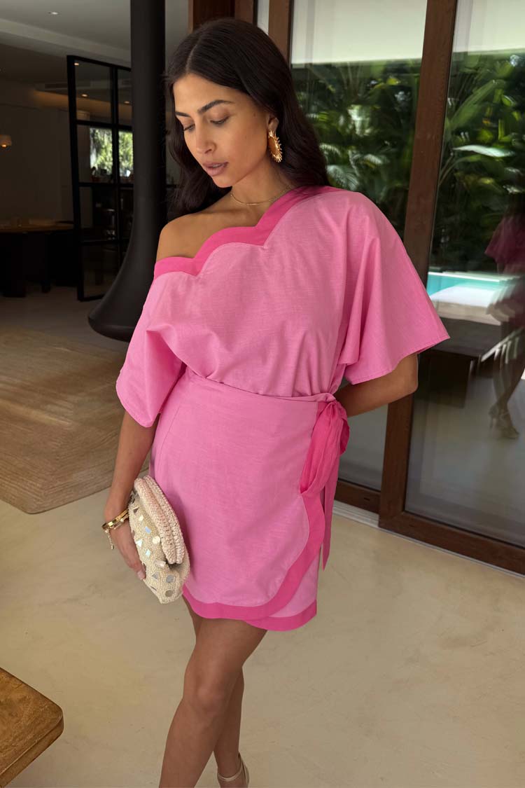 Pink Scallop Mini Jaspre Skirt、mySite、solidvoid