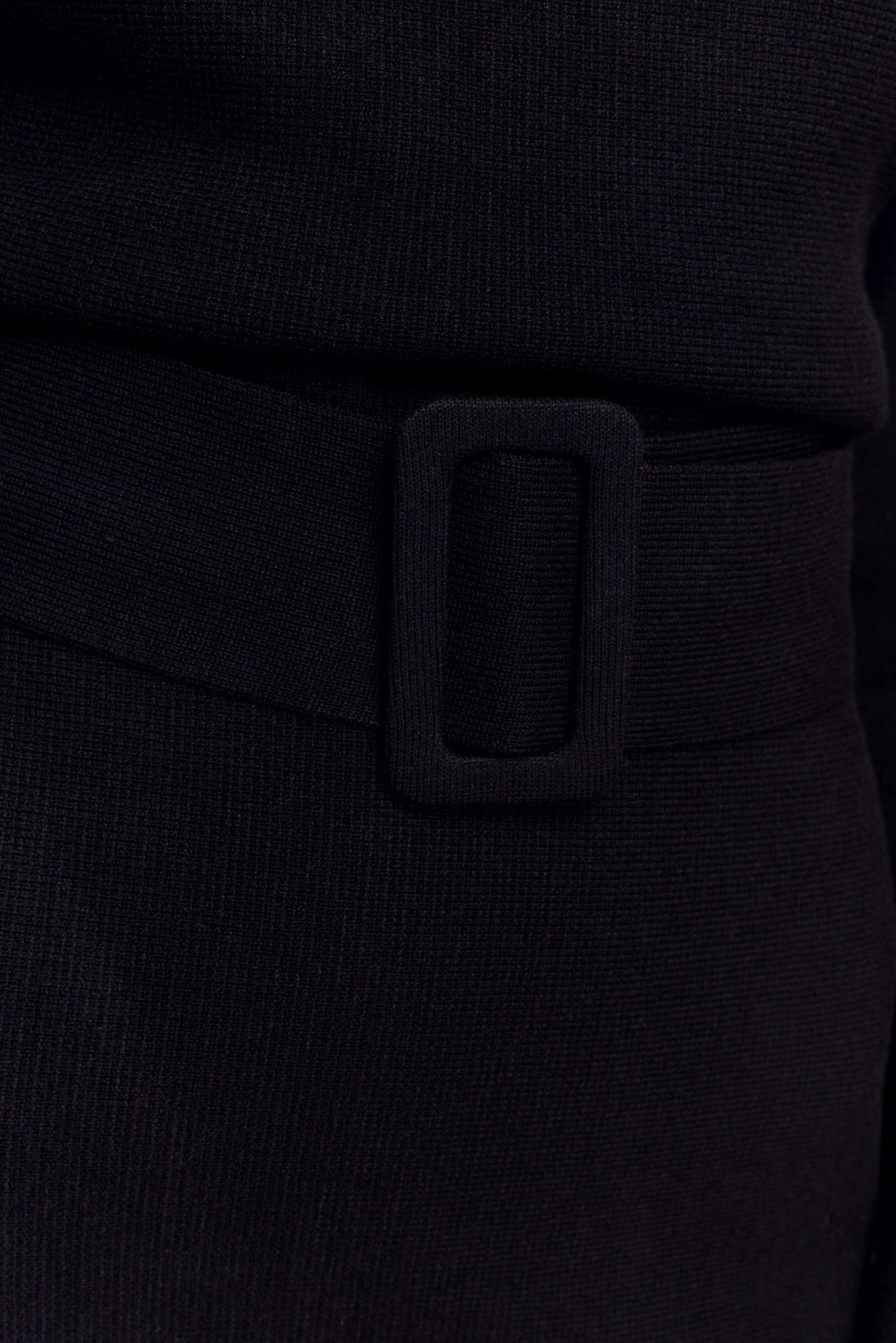 Kassie Belt Tie Knit Mini Dress - Black、mySite、solidvoid