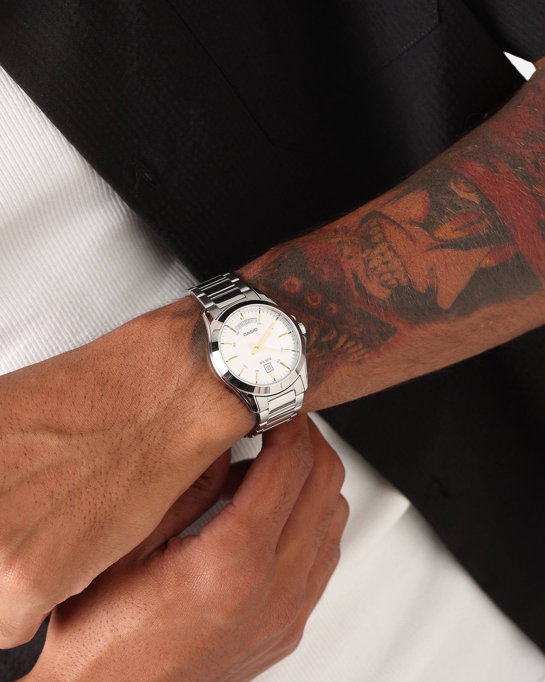 Casio MTP-1370D-7A2VDF Watch Silver/Gold、mySite、zt4zffjzw