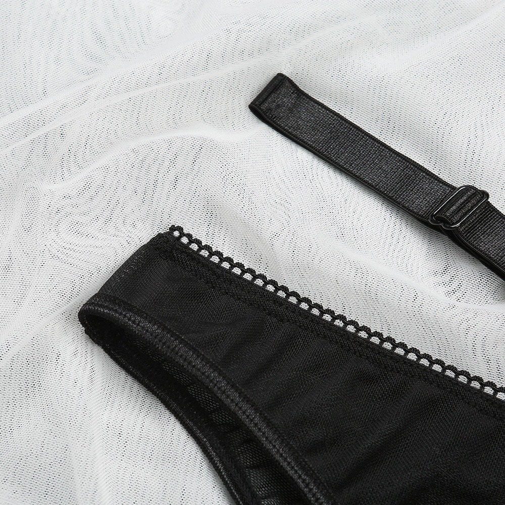 Two Piece Black Bondage Lingerie with Straps、mySite、bengalsvssteelers