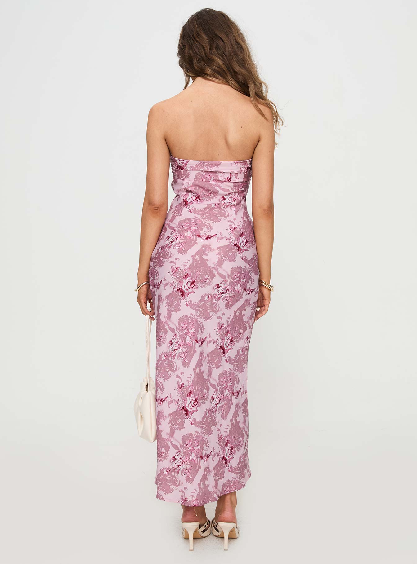 Abeila Strapless Maxi Dress Pink、mySite、solidvoid