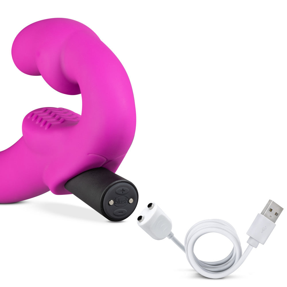 Temptasia By Blush® | Estella G-Spot Pink 9.5-Inch Long Rechargeable Vibrating Dildo、mySite、bottomscart