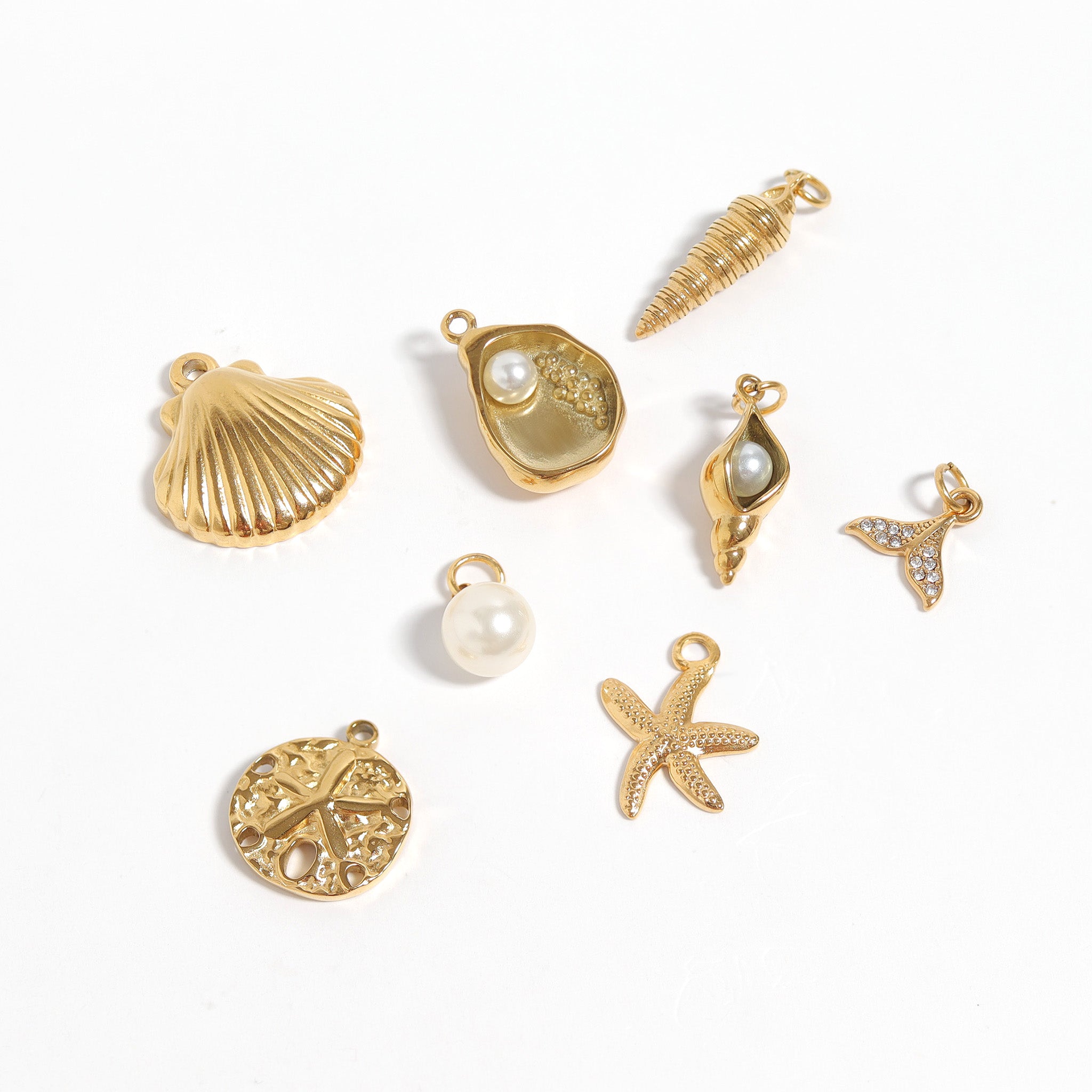 18K Gold PVD Stainless Steel 92 Piece Nautical Charm Bar Set / BND0061、mySite、dreamappss