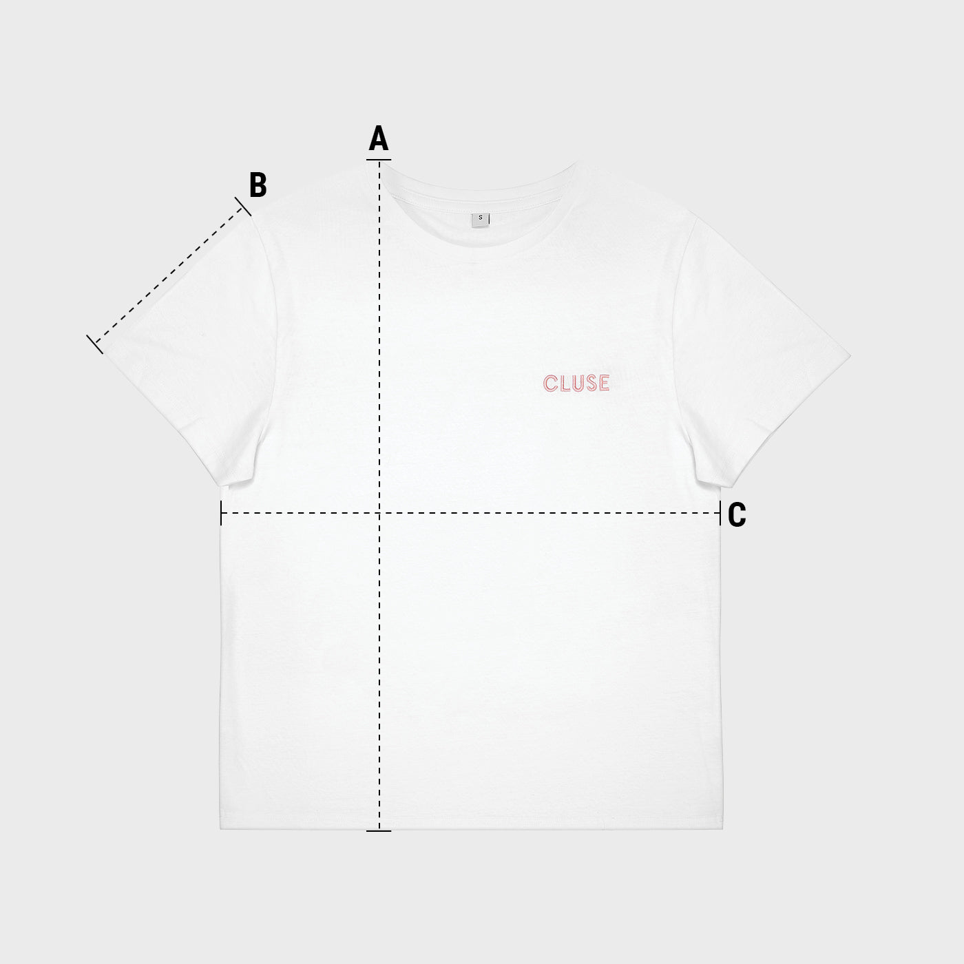  T-Shirt White, Pink Logo, Large