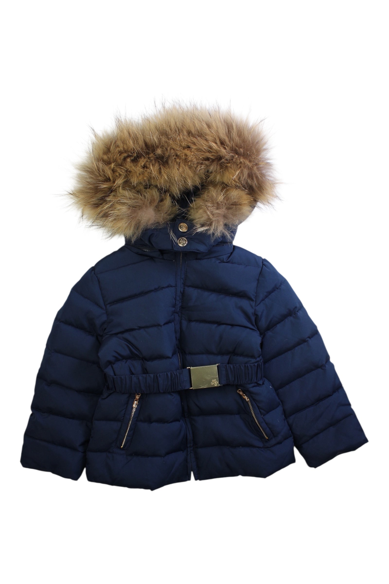 Nicholas & Bears Quilted Puffer Coat With Faux Fur Trim, Size 3T、mySite、g9winljtr