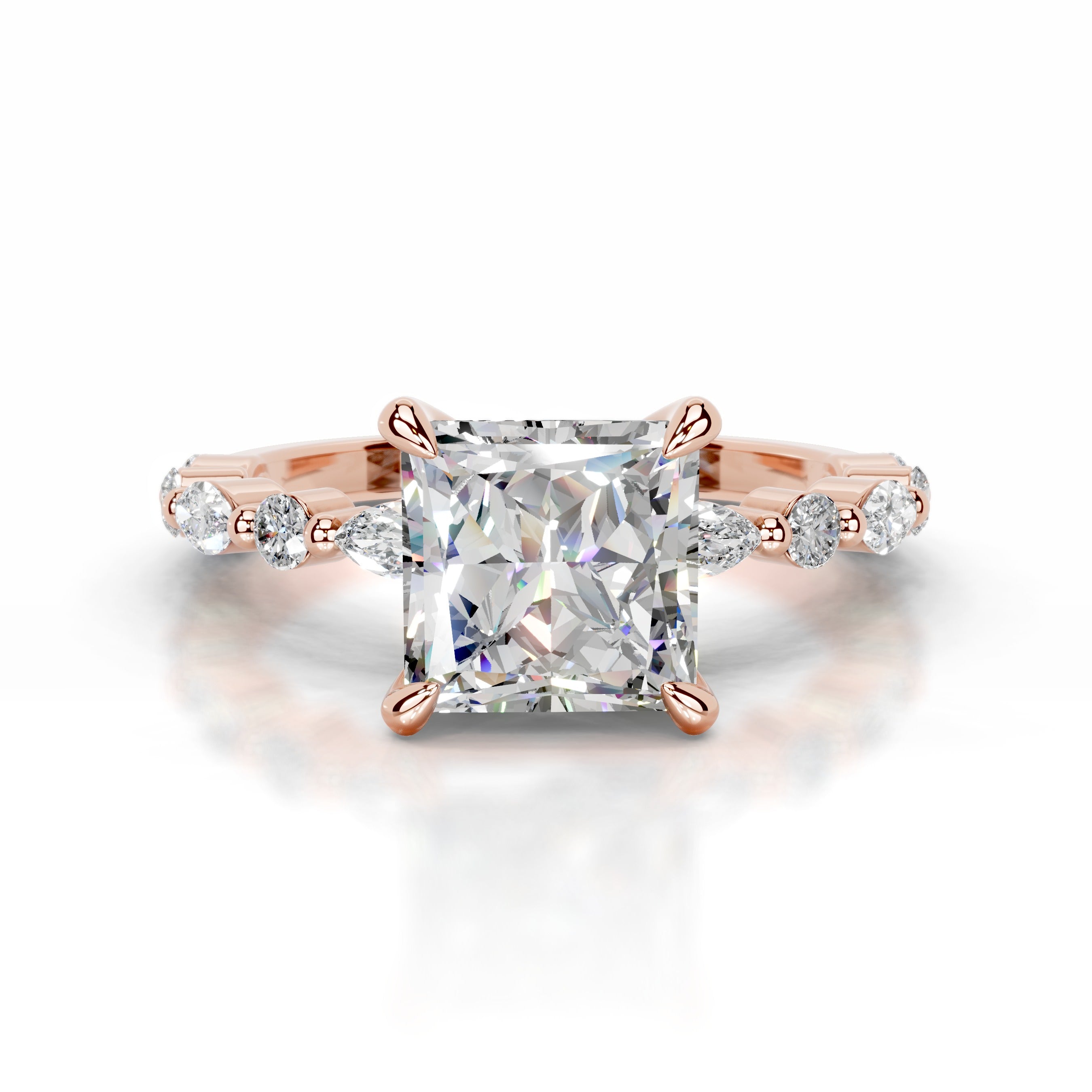 Lagertha Moissanite & Diamond Ring - 14K Rose Gold、mySite、hinf8tx79