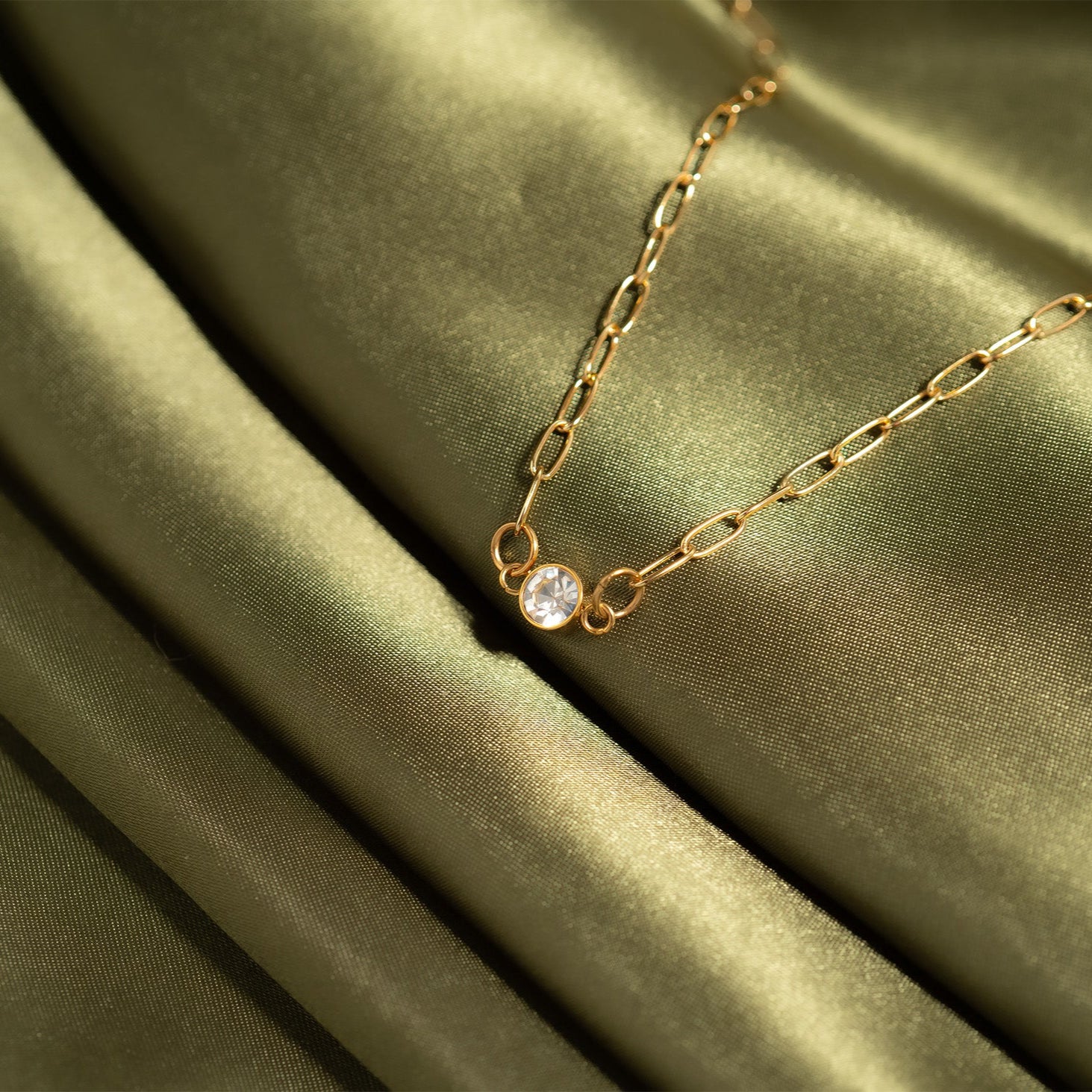 18K Gold PVD Stainless Steel Birthstone Connector Charm / PDL0122、mySite、dreamappss