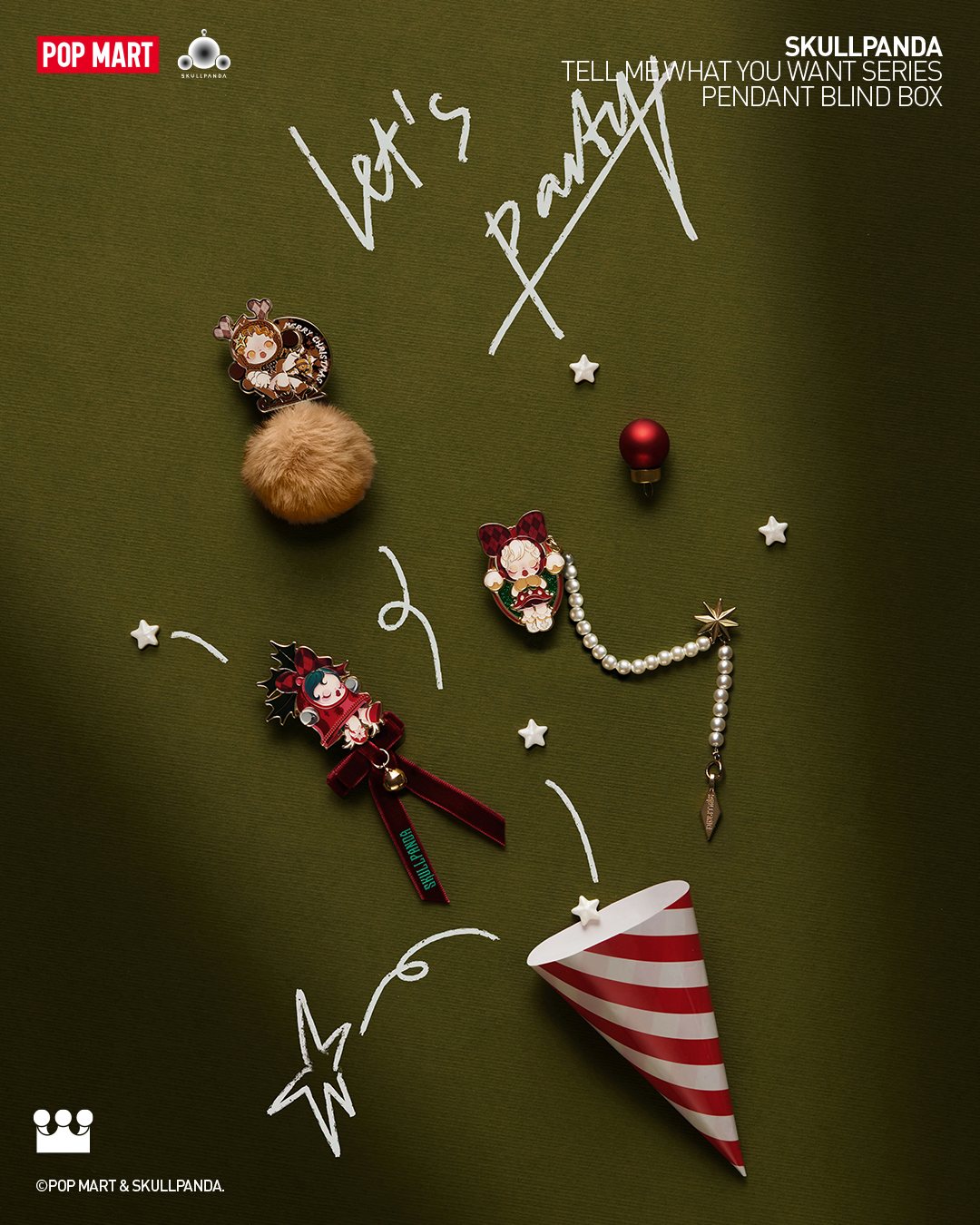  POP MART SKULLPANDA Tell Me What You Want Series-Pendant Blind Box、mySite、greenlandpopulation