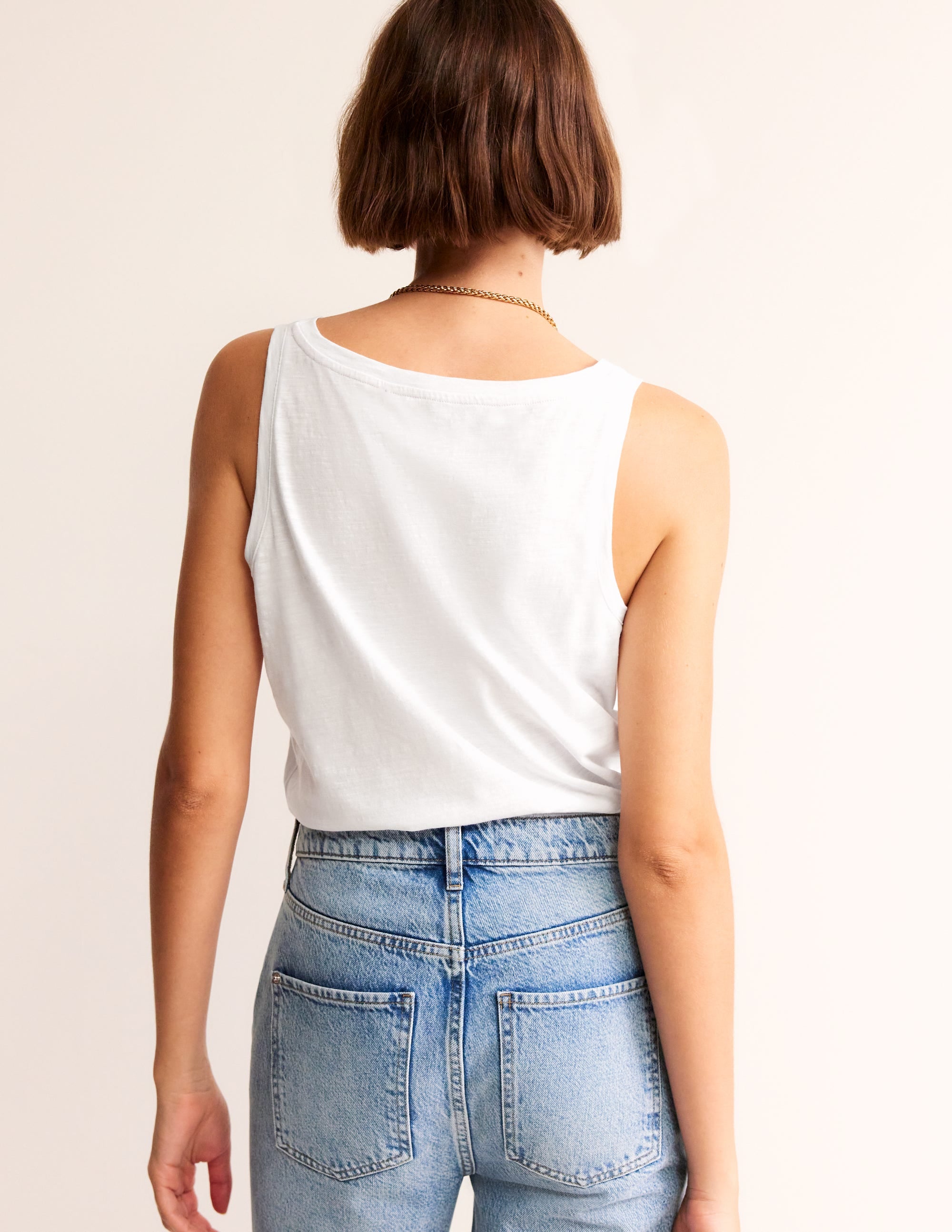  Regular V-Neck Slub Vest-White、mySite、ashleygrahame