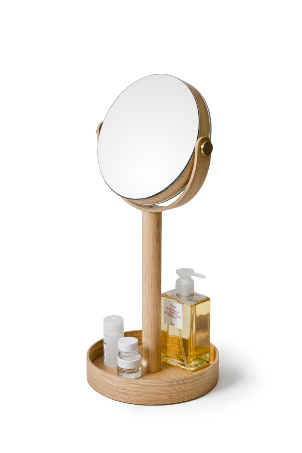 Oak Double Face Mirror with Storage Tray | Wireworks Close-up、mySite、neckold