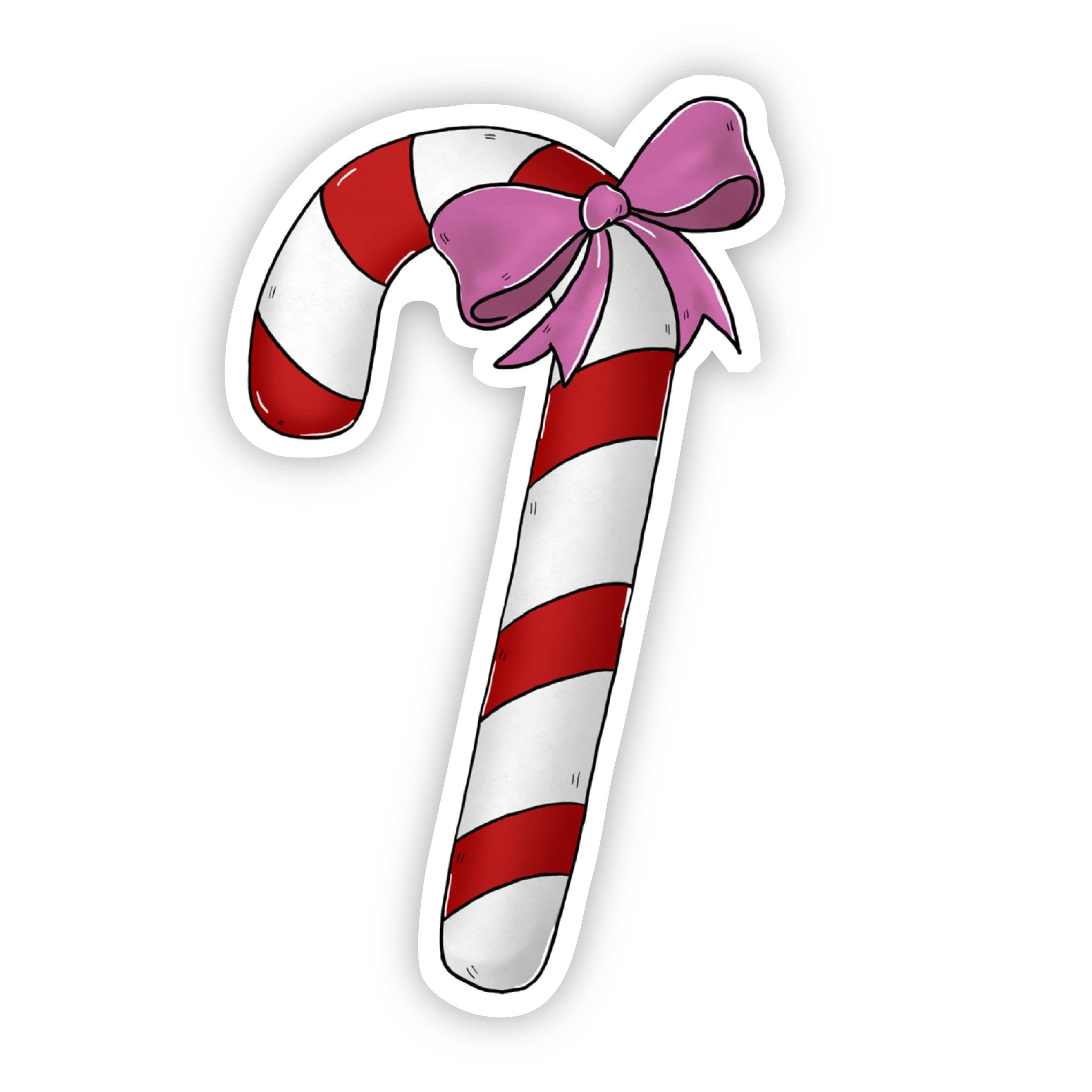  Candy Cane with Pink Bow Sticker、mySite、elrpsem3k