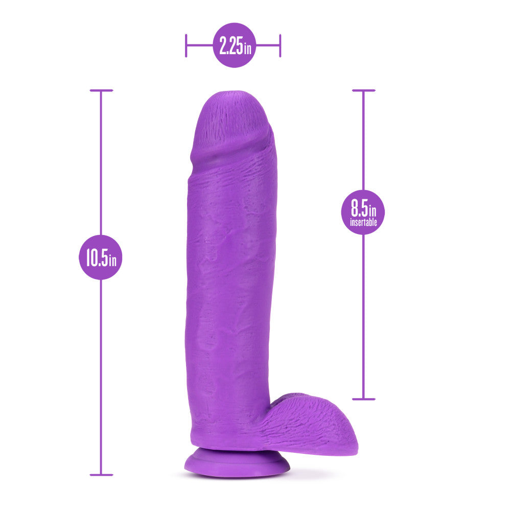 Neo Elite By Blush® | Neon Purple: 10.5-Inch Long Dildo - Made with Purio™ Silicone & SensaFeel® Dual Density Realistic Technology、mySite、bottomscart