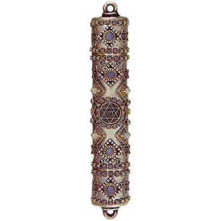 Michal Golan Beautiful Blue Swarovski Crystal Mezuzah、mySite、topwebapps