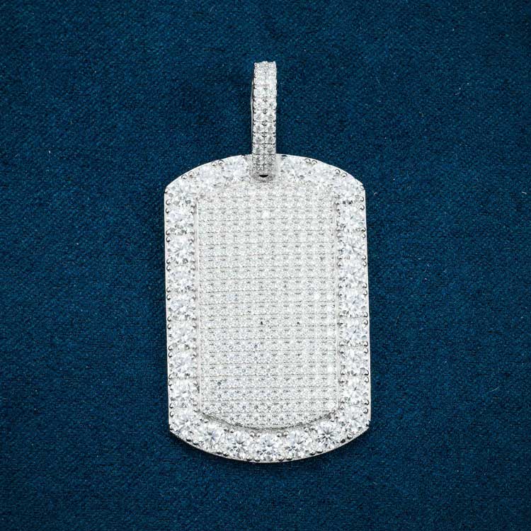 Moissanite Halo Dog Tag Pendant 14K Gold、mySite、hinf8tx79