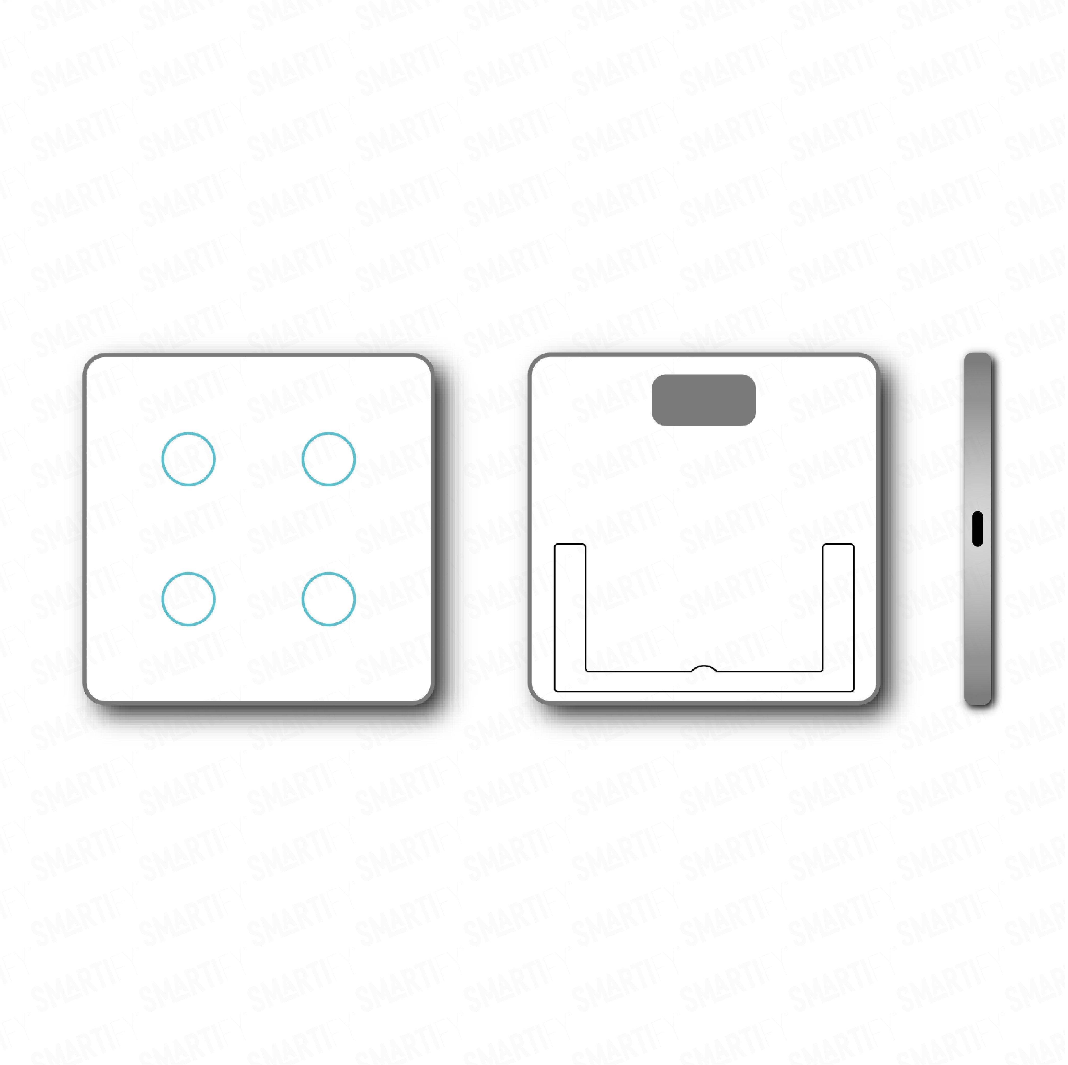 Smartify vPRO Comando de Cenários 4 Botões (12 Cenários) Zigbee Branco - SYPC04ZBBR、mySite、fannypackpong