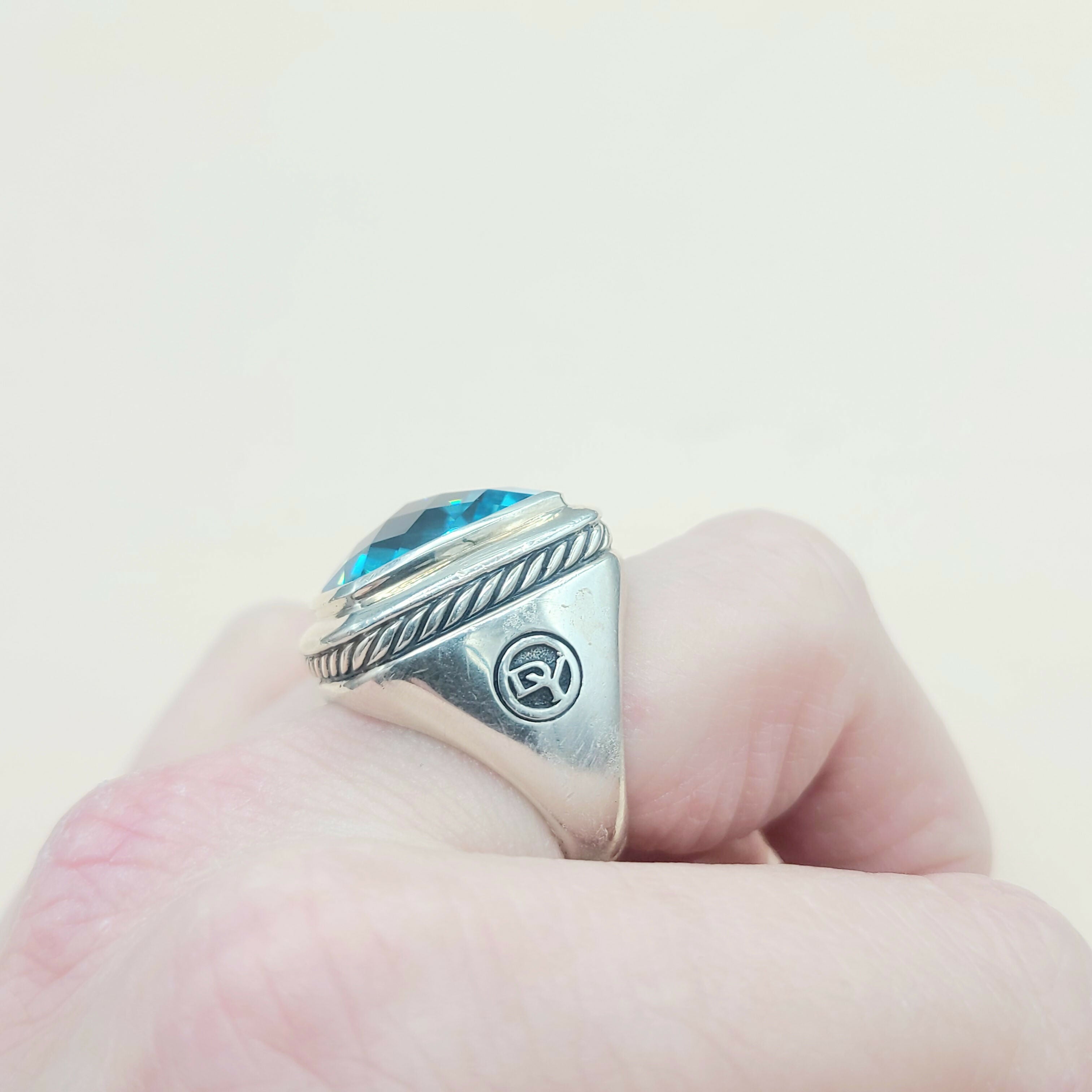 David Yurman Albion Statement Ring 18mm Hampton Blue Topaz、mySite、hinf8tx79