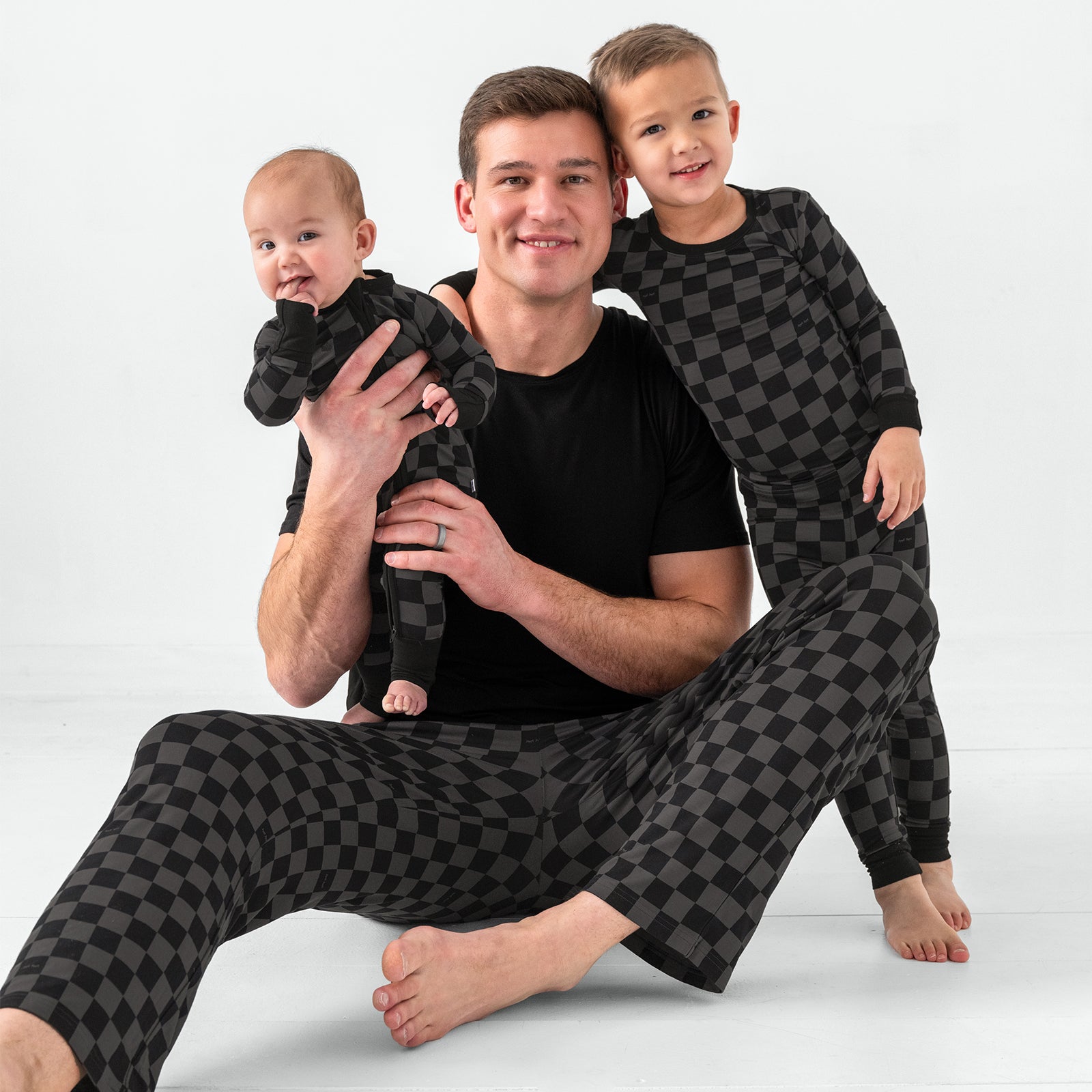 Monochrome Checks Men's Pajama Pants、mySite、g9winljtr