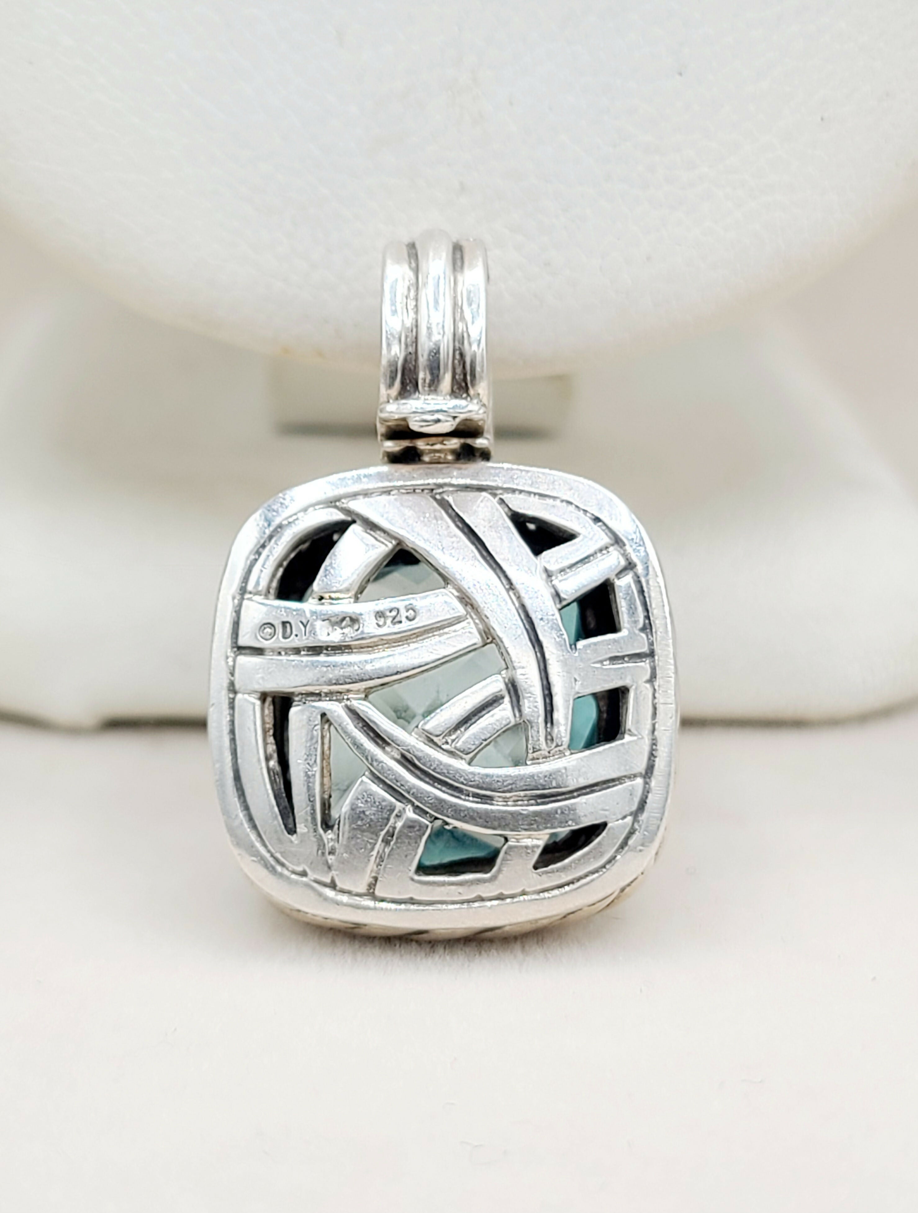 David Yurman Albion Pendant 14mm Blue Topaz & Diamonds、mySite、hinf8tx79