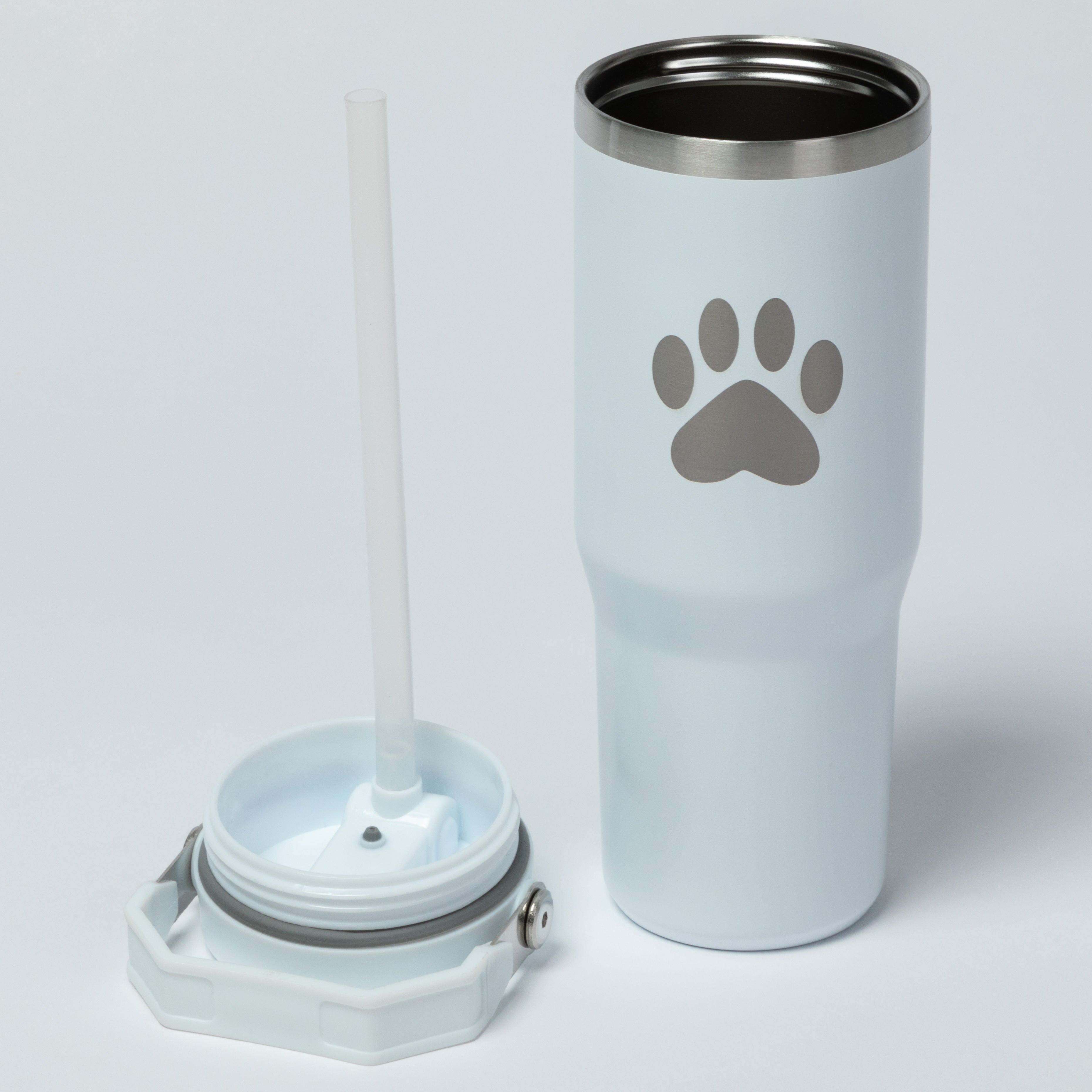 Paw Print Stainless Steel Tumbler with Flip Straw - 30 oz、mySite、camillekostekn