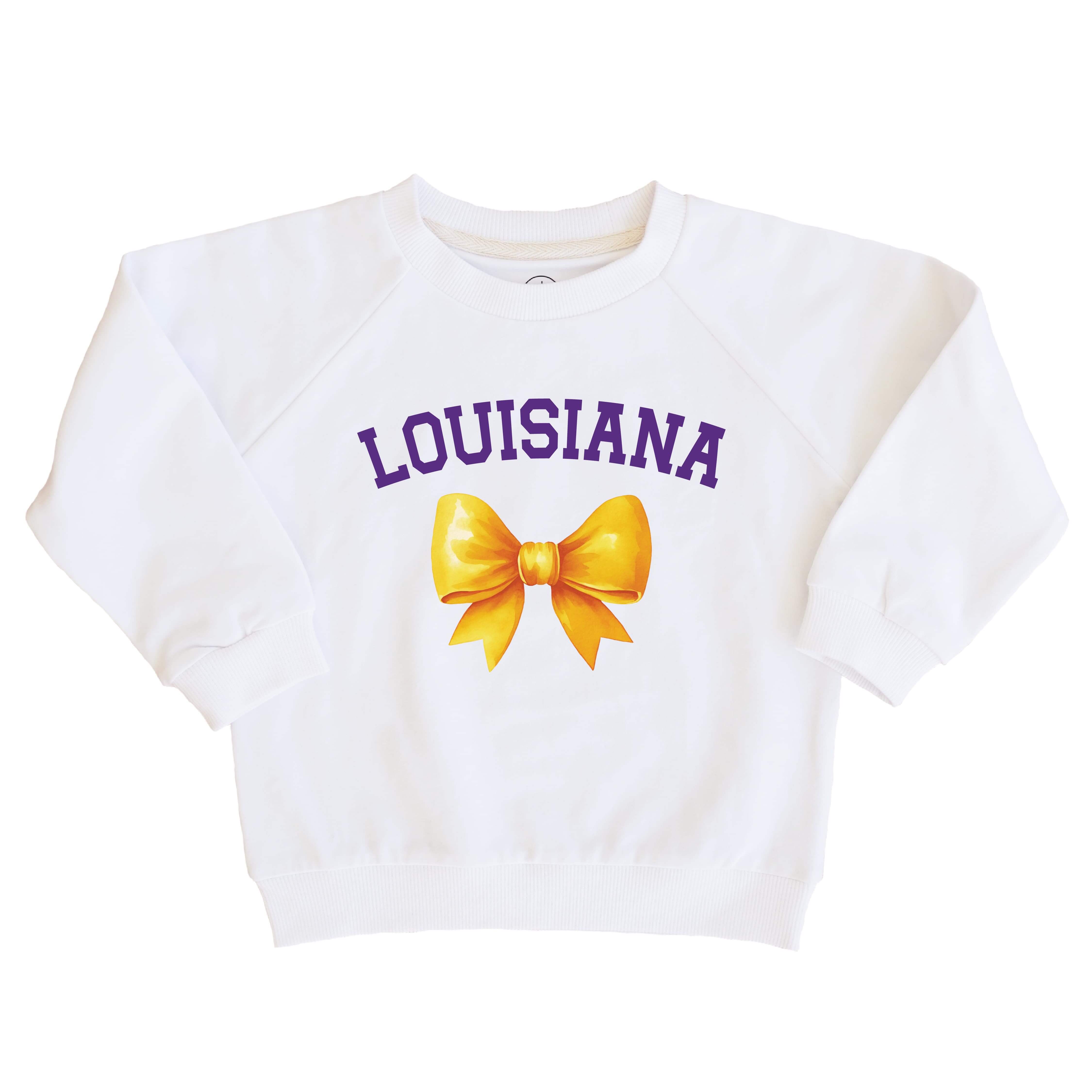  Louisiana State University | Footballs & Bows Kids Graphic Sweatshirts、mySite、layawaytickets