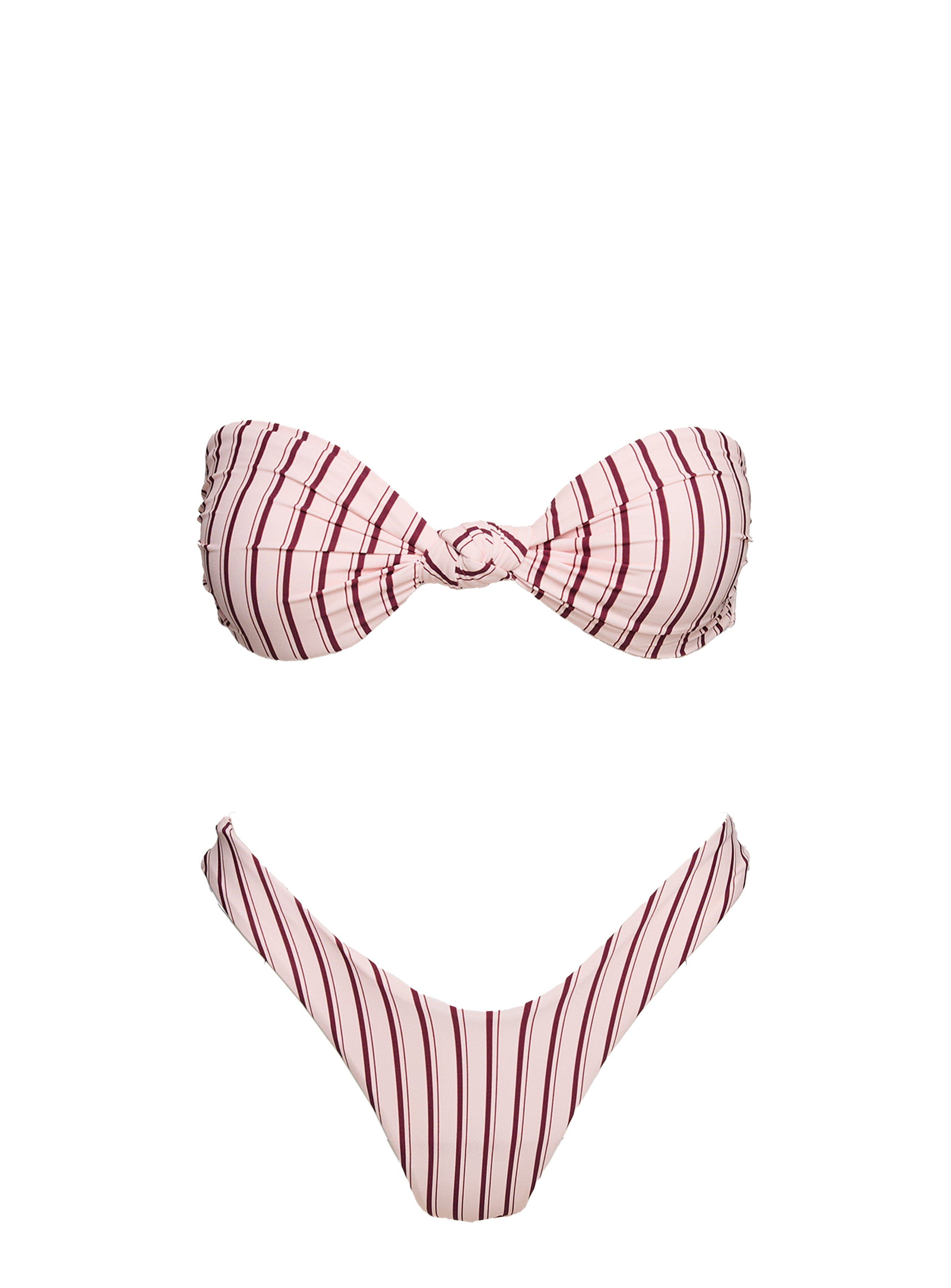 Nevaeh High Cut Bikini Bottoms Pale Pink Stripe、mySite、solidvoid