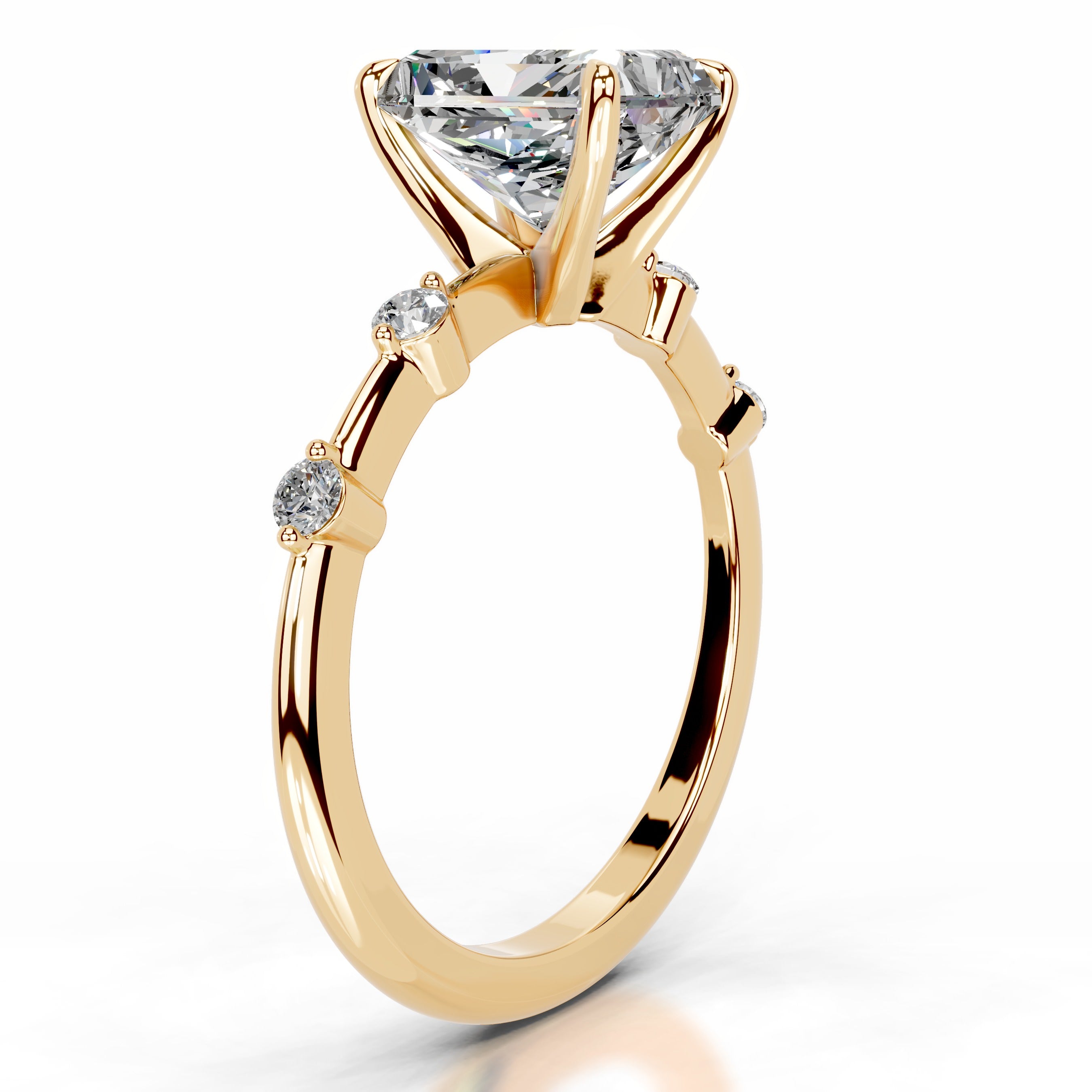 Liv Moissanite & Diamond Ring - 18K Yellow Gold、mySite、hinf8tx79