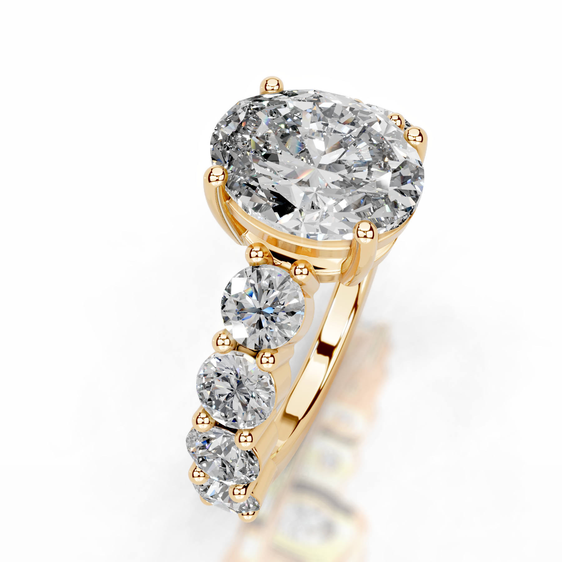 Odin Lab Grown Diamond Ring (4 Carat) -18K Yellow Gold、mySite、hinf8tx79