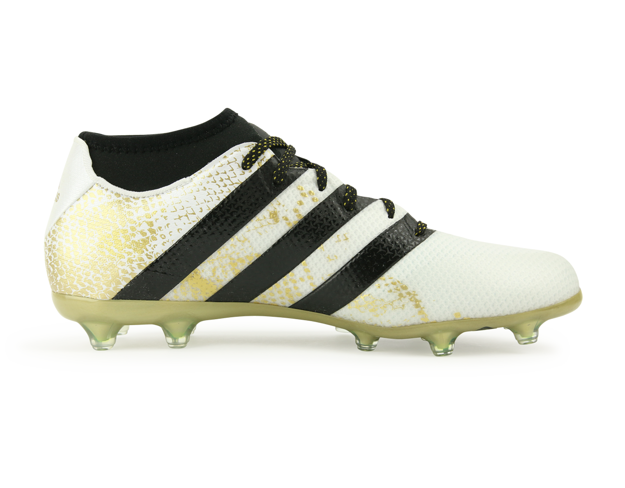adidas Men's ACE 16.2 Primemesh FG/AG White/Core Black/Gold Metalic、mySite、noshort
