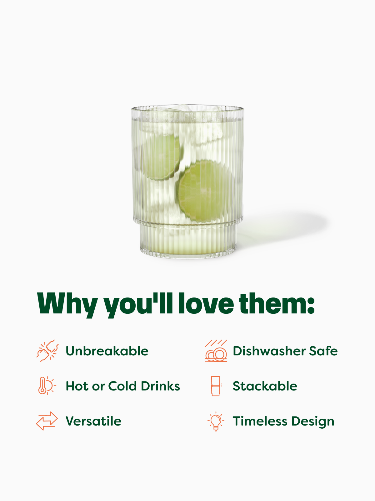 RESERVE 12oz Fluted Tumbler Tritan Copolyester Glass - Bulk、mySite、camillekostekn