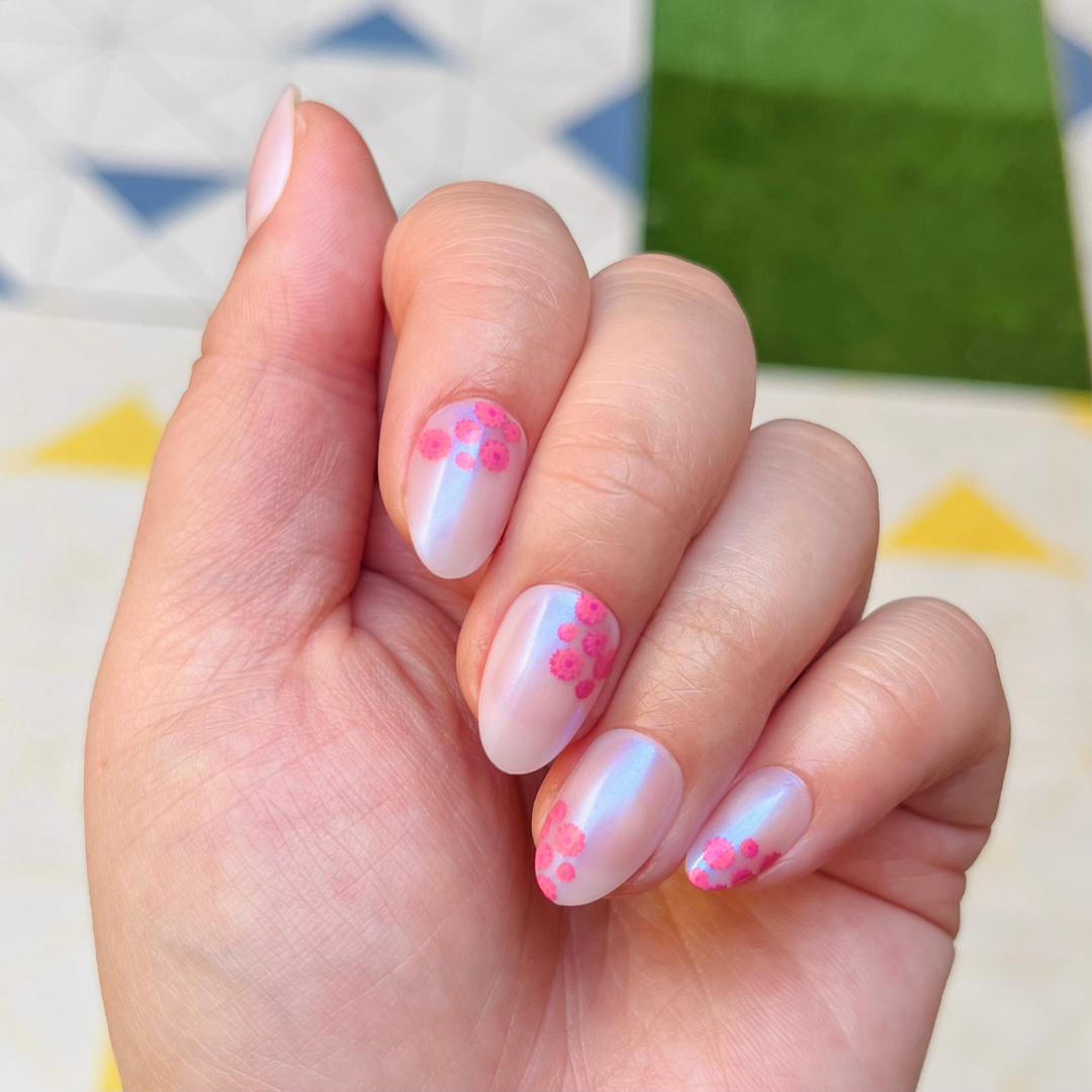 Fuchsia Florals - Press-On | Short | Almond、mySite、solidvoid