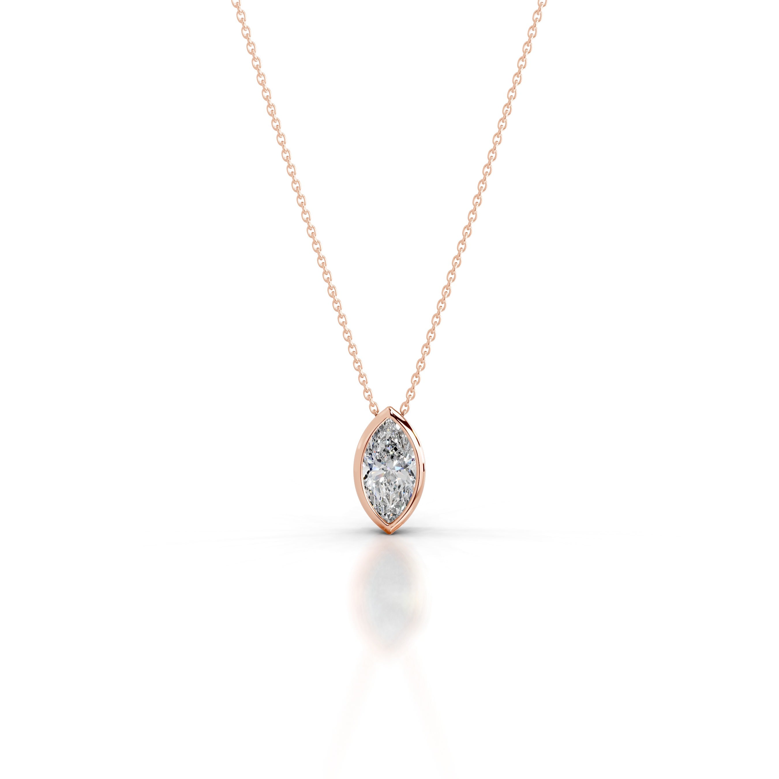 Gianna Lab Grown Diamond Pendant - 14K Rose Gold、mySite、hinf8tx79