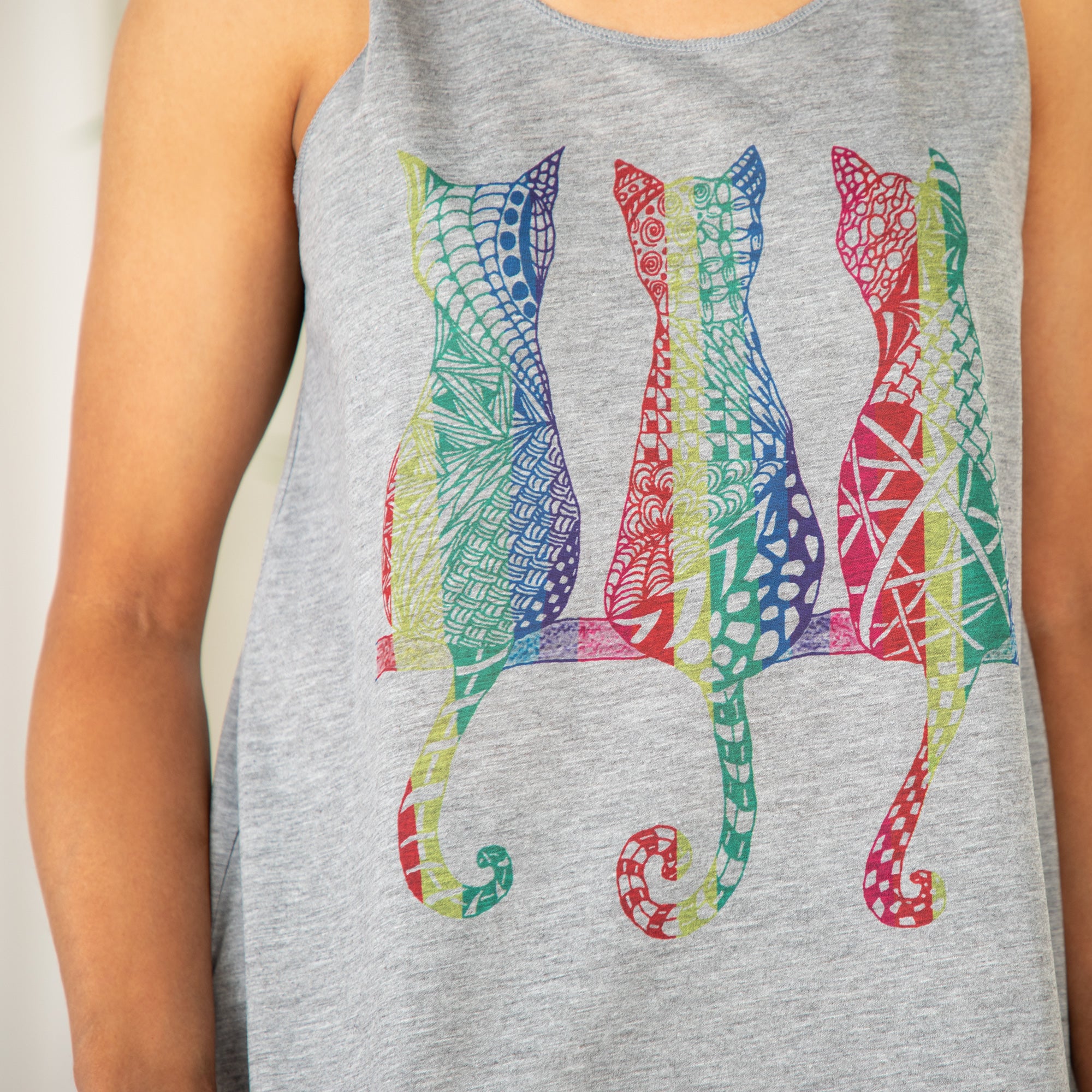 Sitting Rainbow Cats Tank Top、mySite、camillekostekn