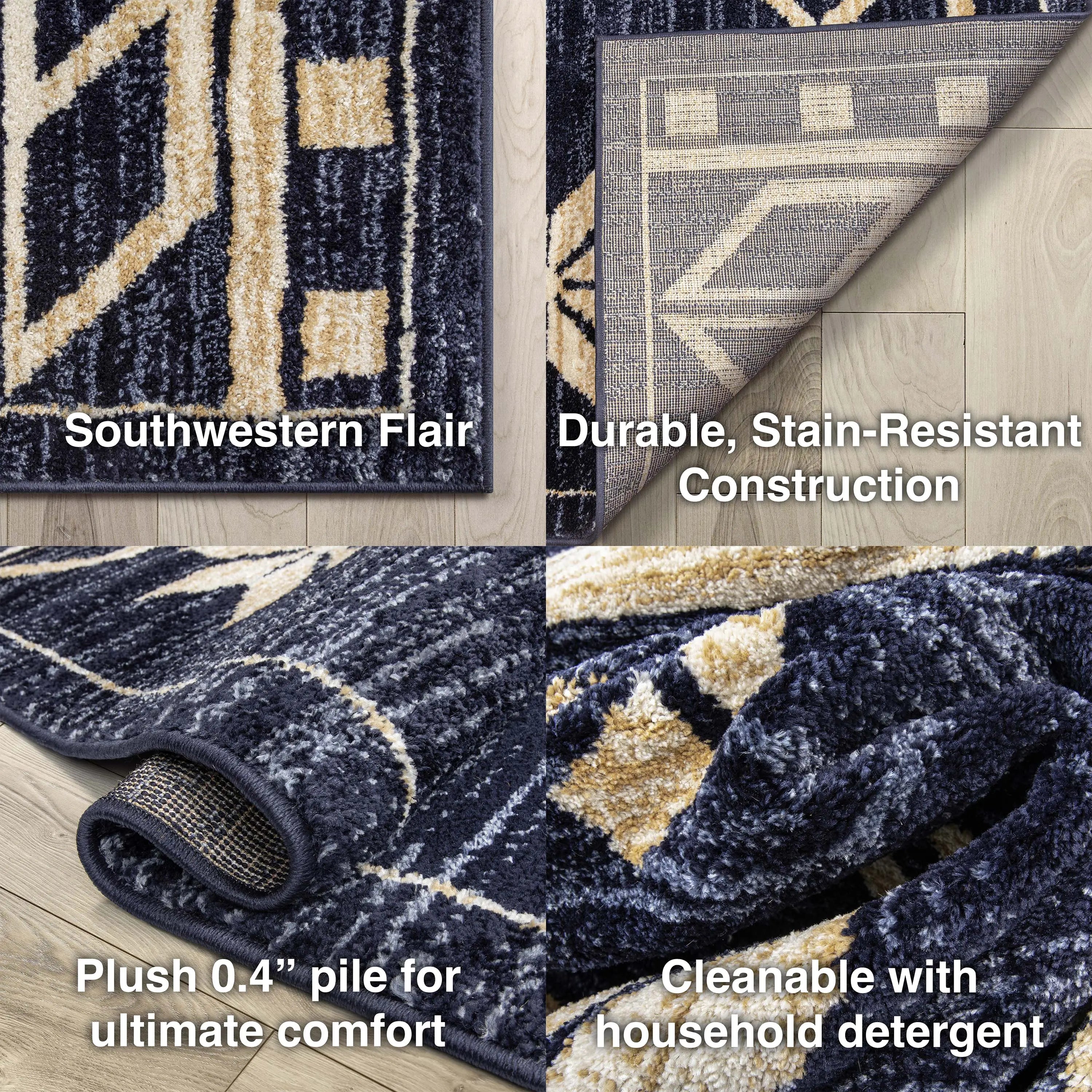 Canton Southwestern Tribal Bohemian Blue Rug、mySite、gigharbornorthrealestate