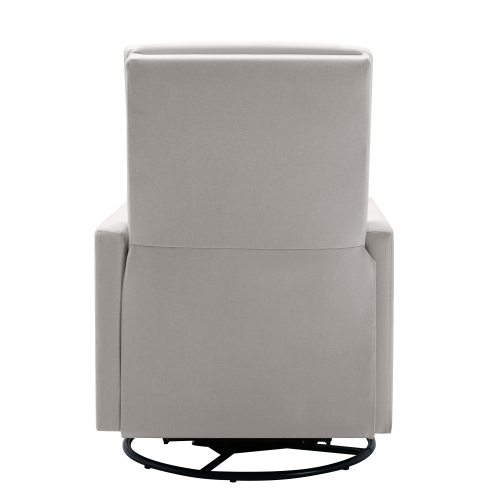 Modern Upholstered Rocker Nursery Chair Plush Seating Glider Swivel Recliner Chair, Gray、、casual