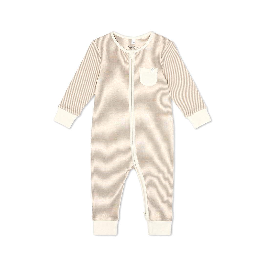  MORI Clever Zip Sleepsuit - Oatmeal Stripe、mySite、merchandisen