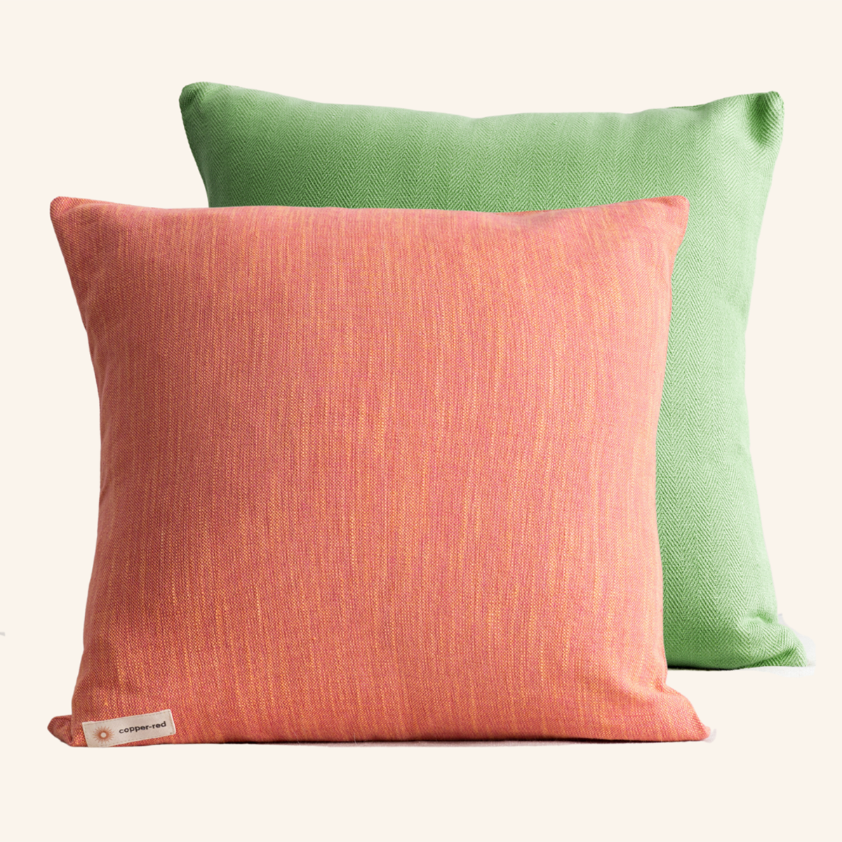 Cotton Cushion Cover Set | Green & Red | Set of 2、mySite、camillekostekn