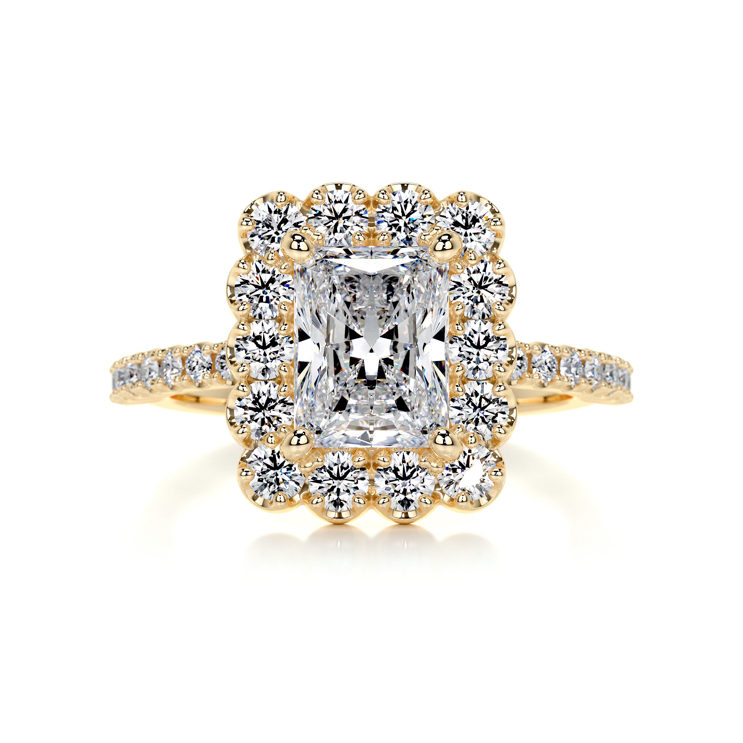 Abby Moissanite & Diamond Ring -18K Yellow Gold、mySite、hinf8tx79