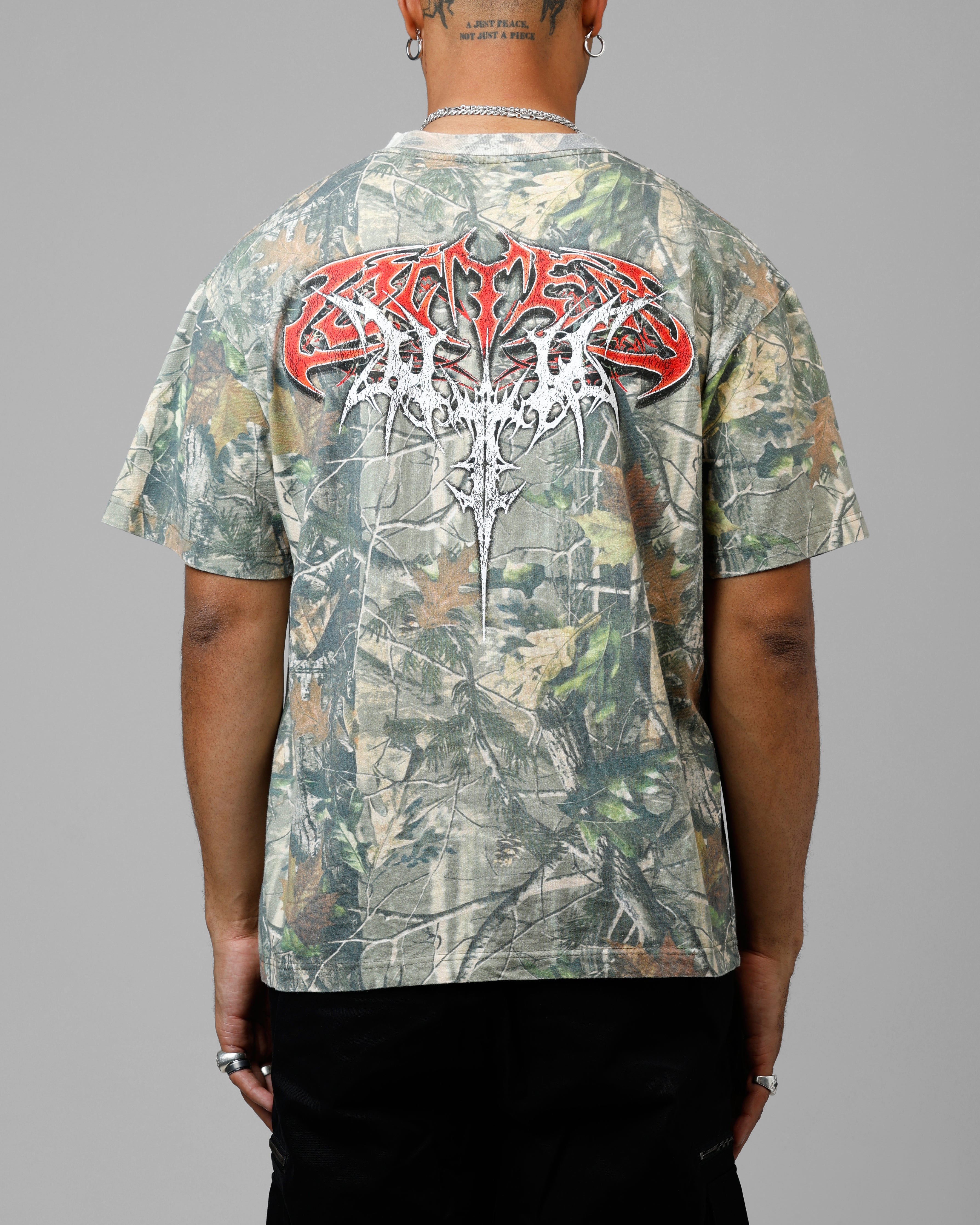 Loiter Tribal Skull Camo T-Shirt Real Tree Camo、mySite、zt4zffjzw