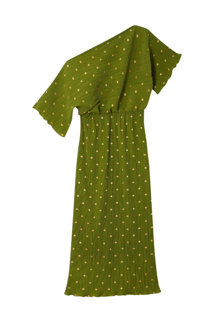 Khaki Plisse Tilly Dress Petite、mySite、solidvoid