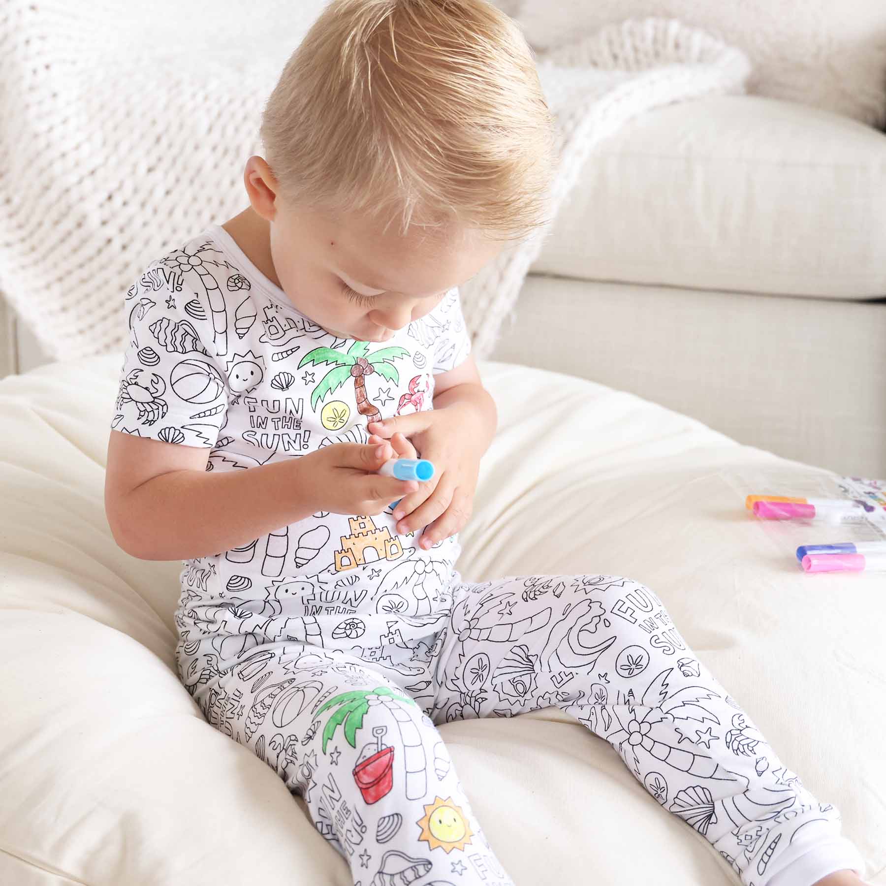  Colorable Two Piece Pajama Set | Beach Bash、mySite、layawaytickets