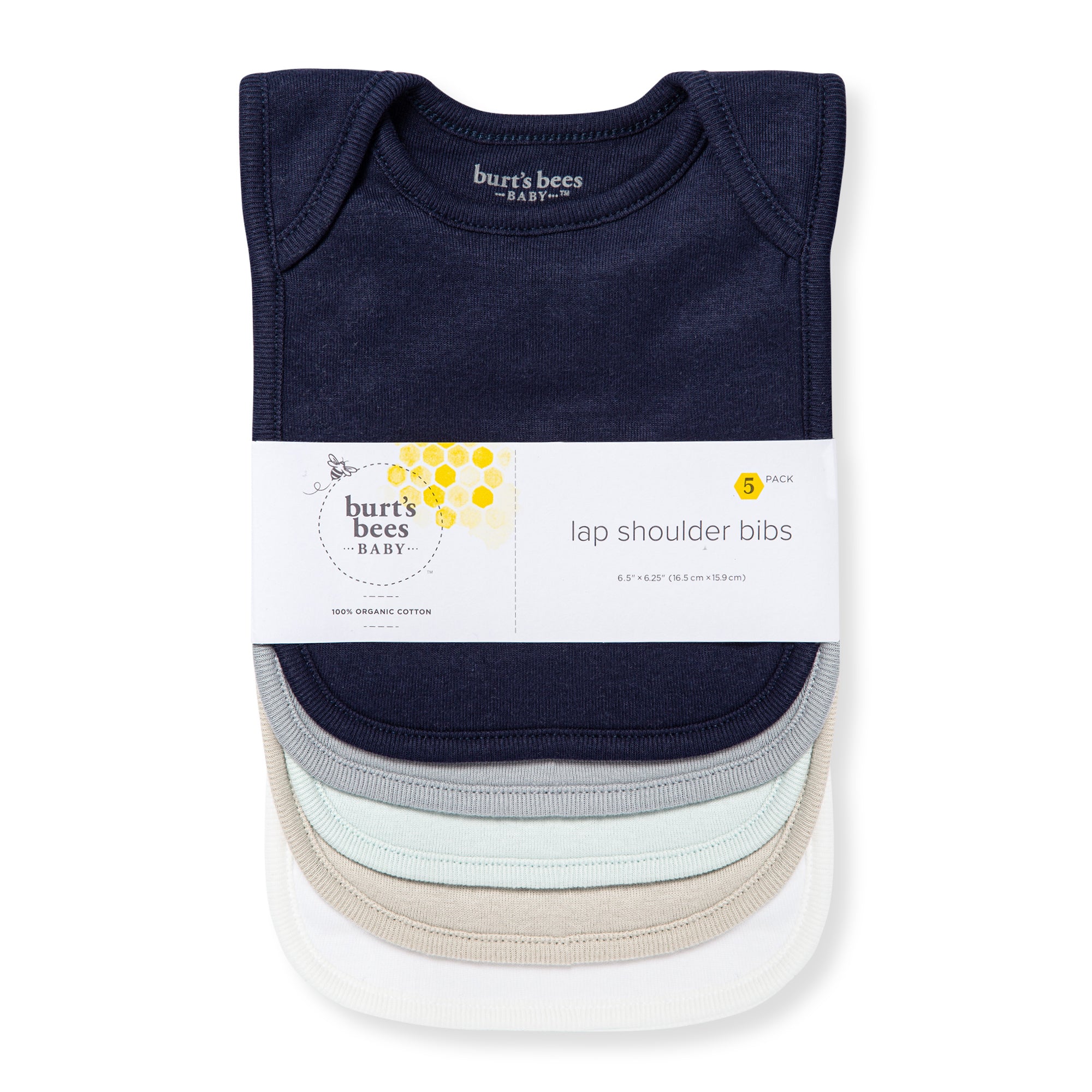 Solid Organic Cotton Baby Bibs 5 Pack - Midnight、mySite、g9winljtr