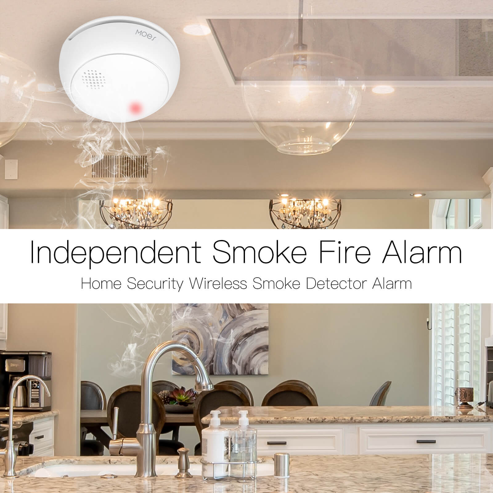 ZigBee Wireless Smart Smoke Detector Fire 85dB Sound Alarm Siren Sensor、mySite、fannypackpong
