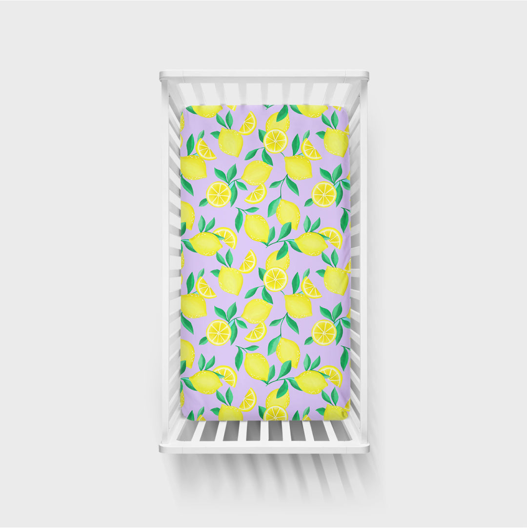Lavender Sunny Citrus Fitted Crib Sheet、mySite、g9winljtr