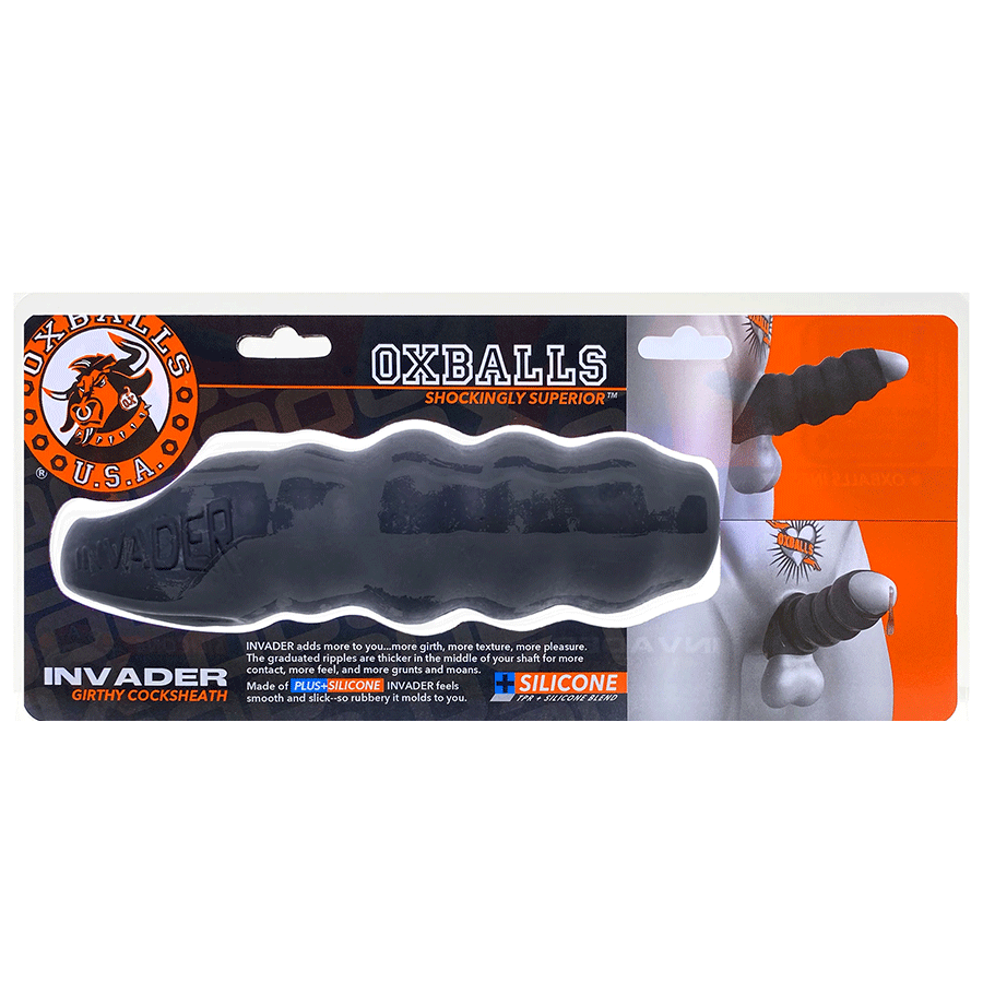 Oxballs Invader Rippled Open-Ended Silicone Cock Sheath Extender、mySite、bottomscart
