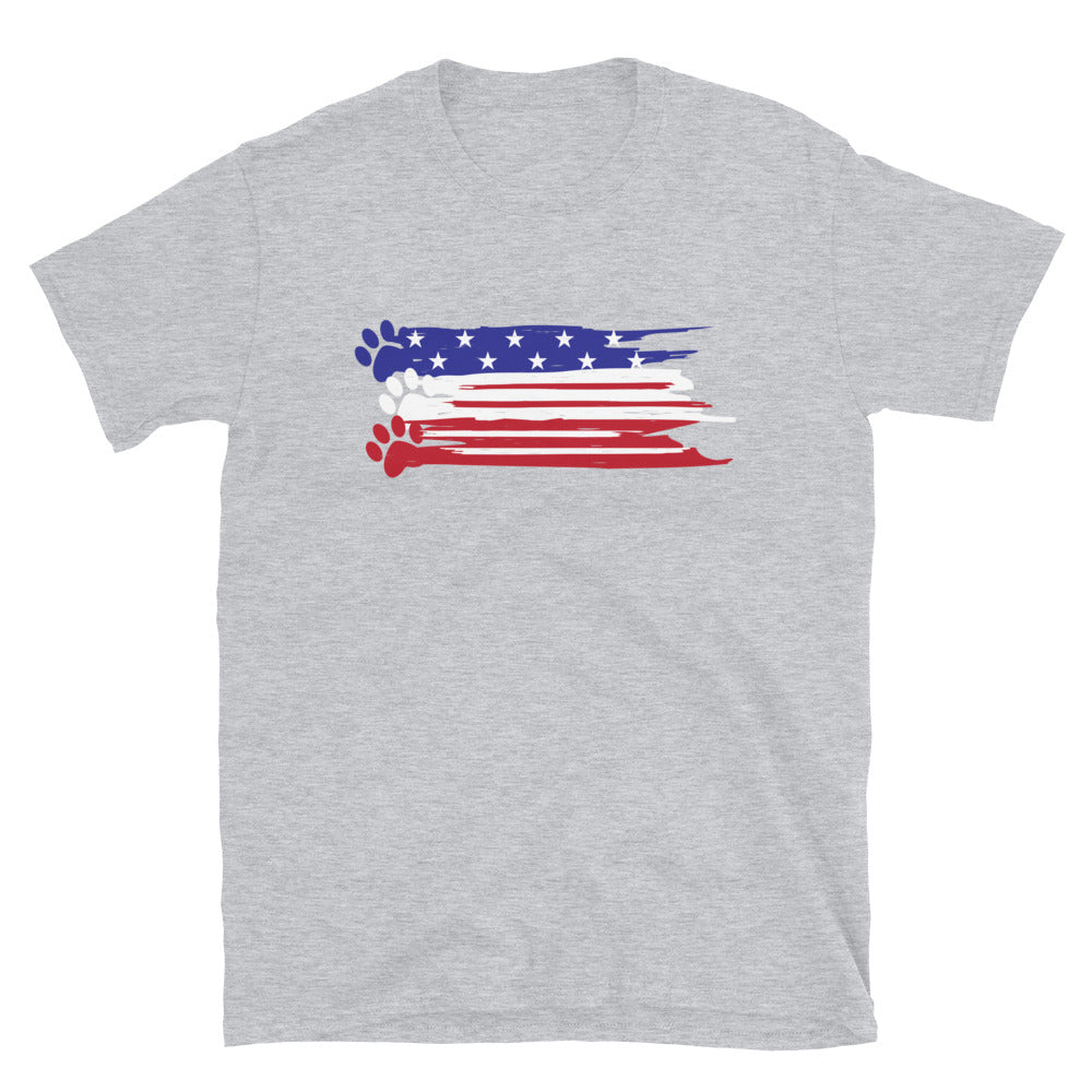 Painted Flag Paw Prints T-Shirt、mySite、camillekostekn
