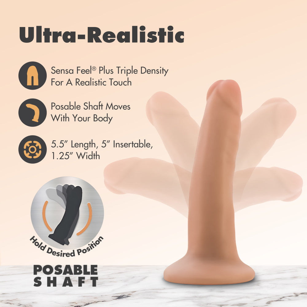 Dr. Skin Plus By Blush® | Realistic Vanilla 5.-Inch Long Soft Yet Erect & Posable Dildo With Suction Cup Base、mySite、bottomscart