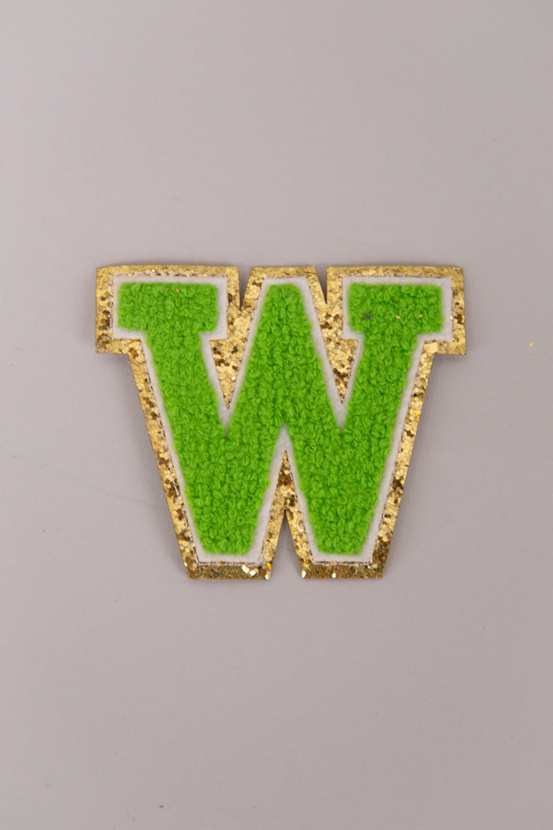Chenille Adhesive Patch Letters - Green 5.5cm、mySite、hinf8tx79