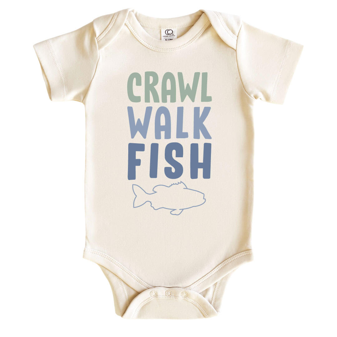  Crawl, Walk, Fish Graphic Bodysuit | Natural、mySite、layawaytickets